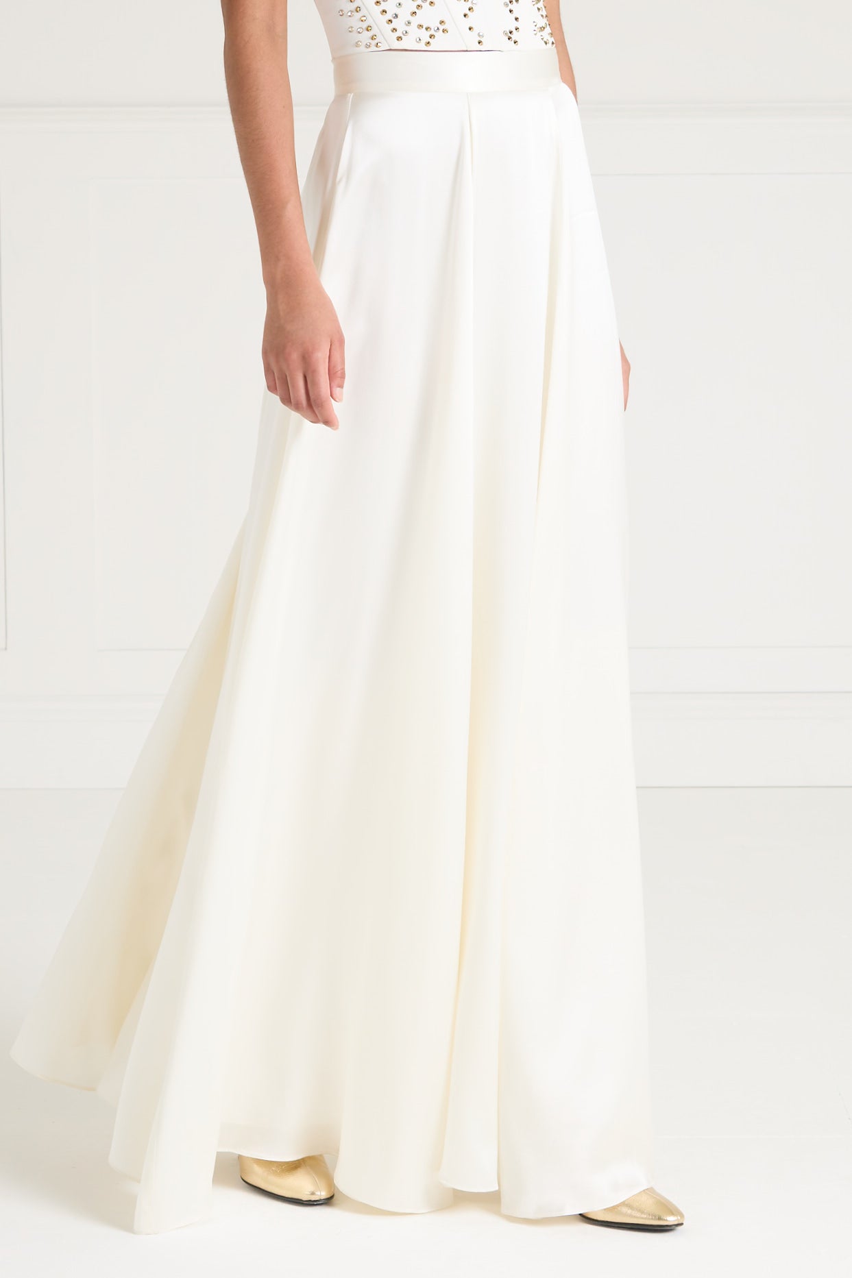 Amerie Satin Skirt - Ivory