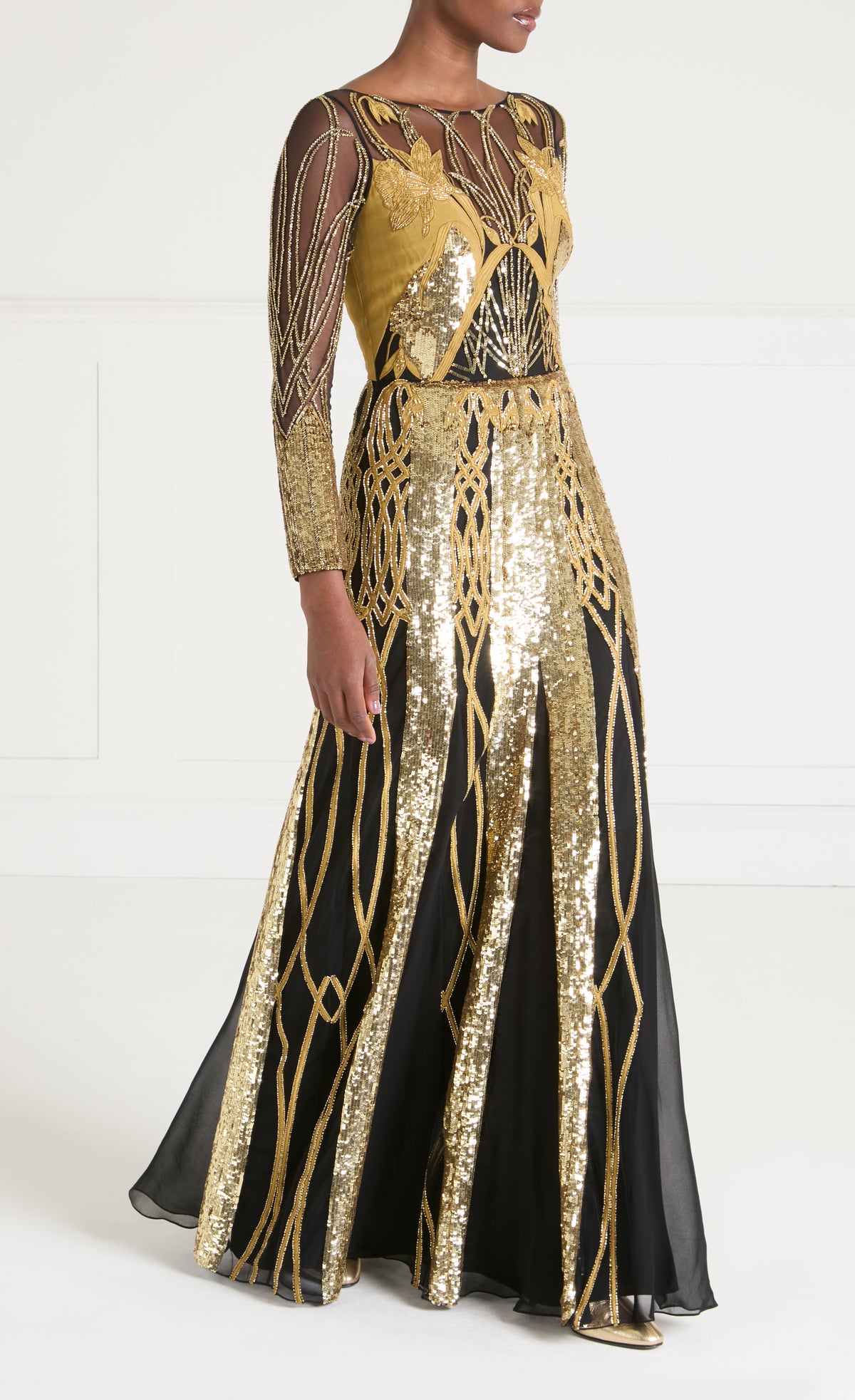 Perseus Tattoo Dress - Gold Mix