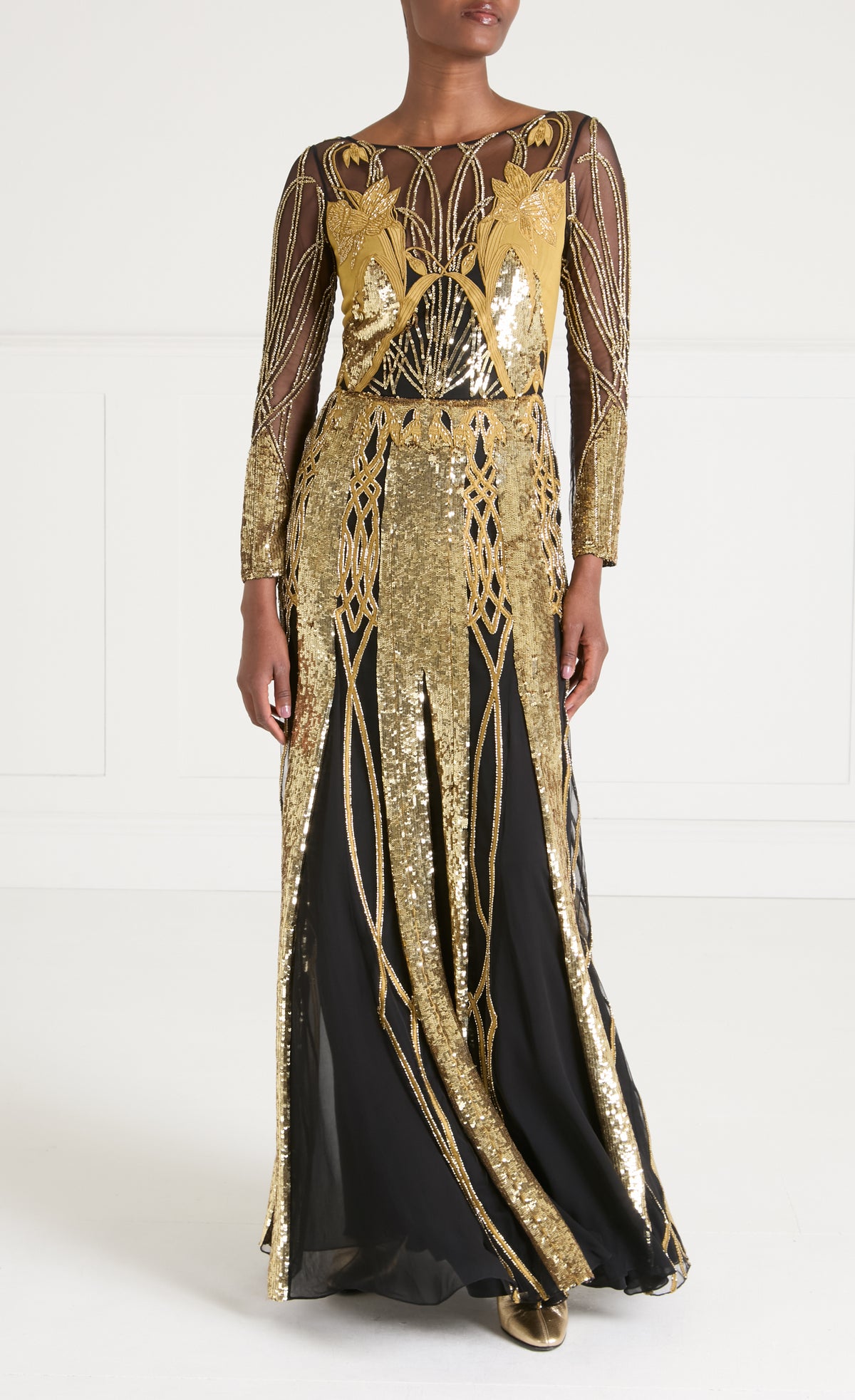 Perseus Tattoo Dress - Gold Mix
