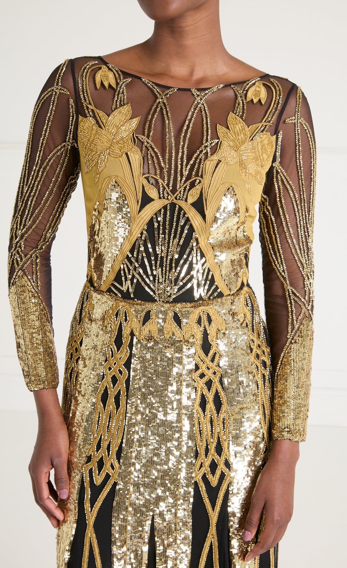 Perseus Tattoo Dress - Gold Mix