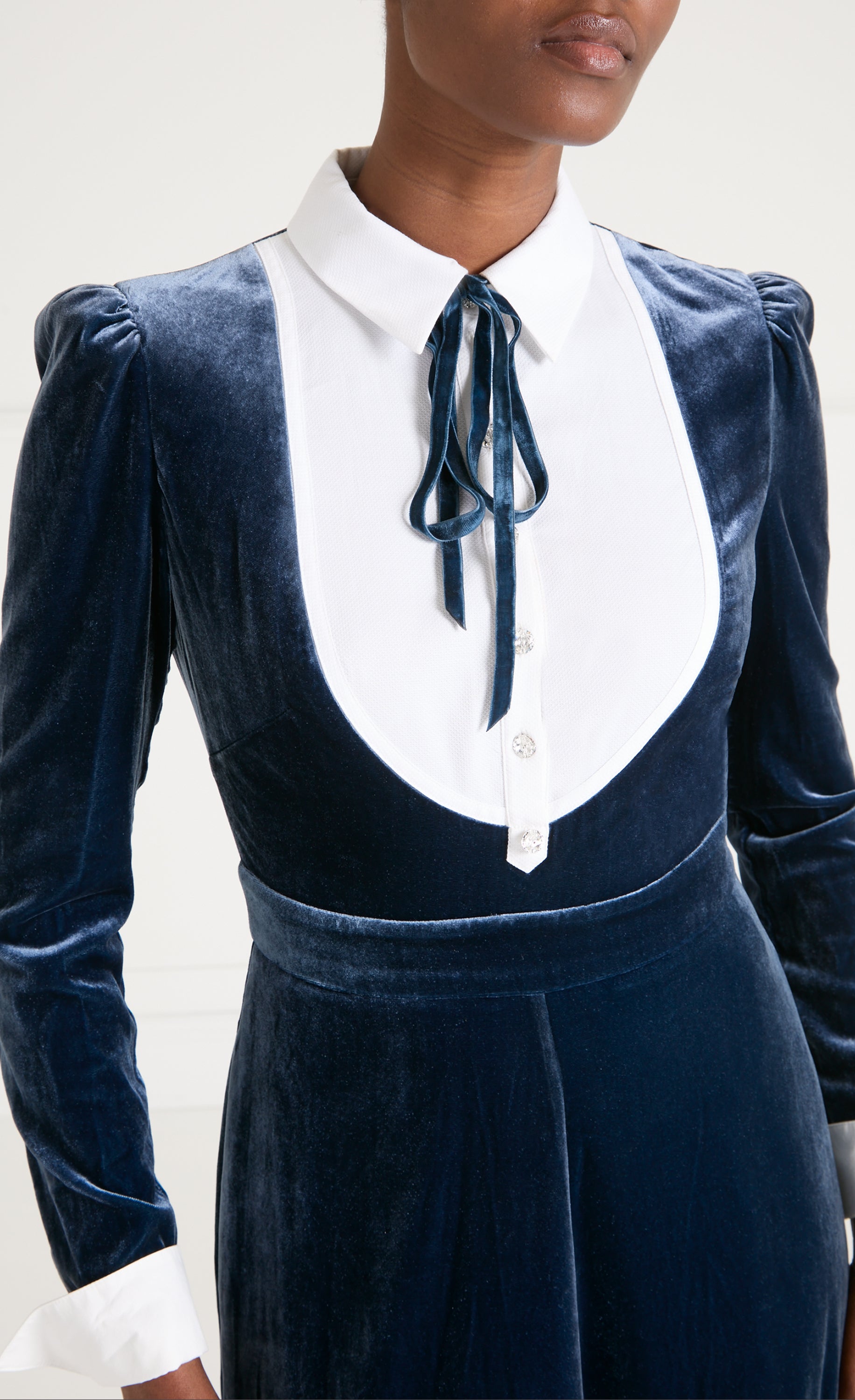 Pompidou Bib Dress - Slate Blue
