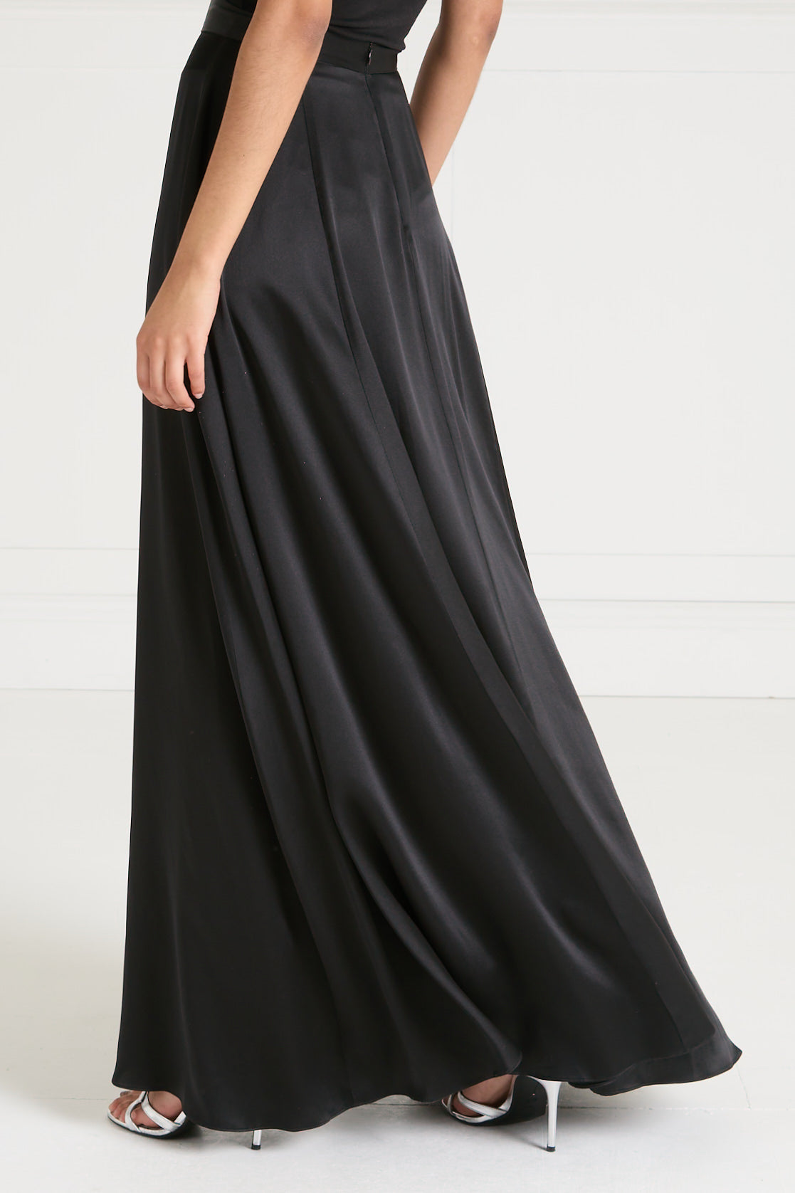Amerie Satin Skirt - Black