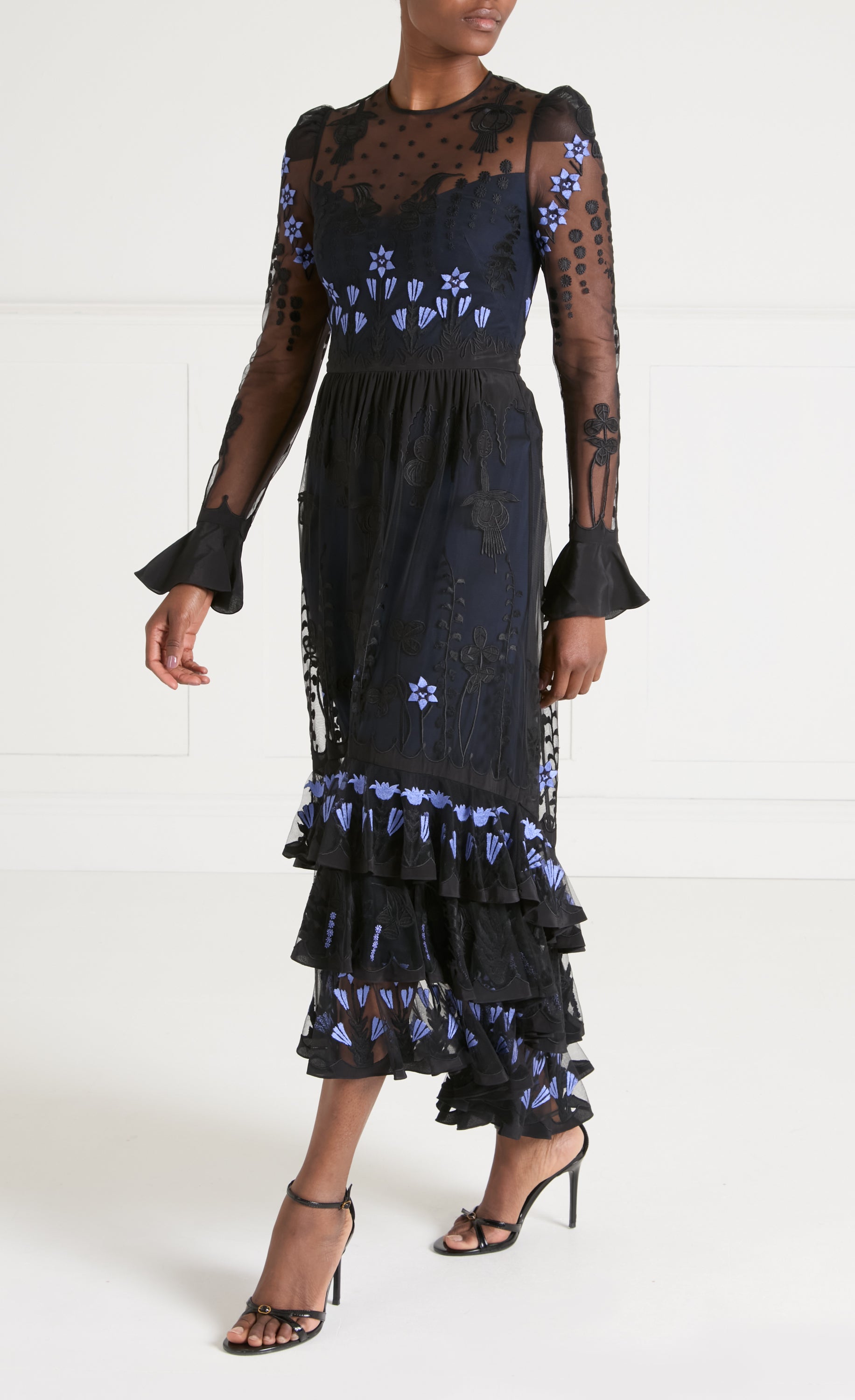 Florette Sleeved Dress - Sapphire Blue