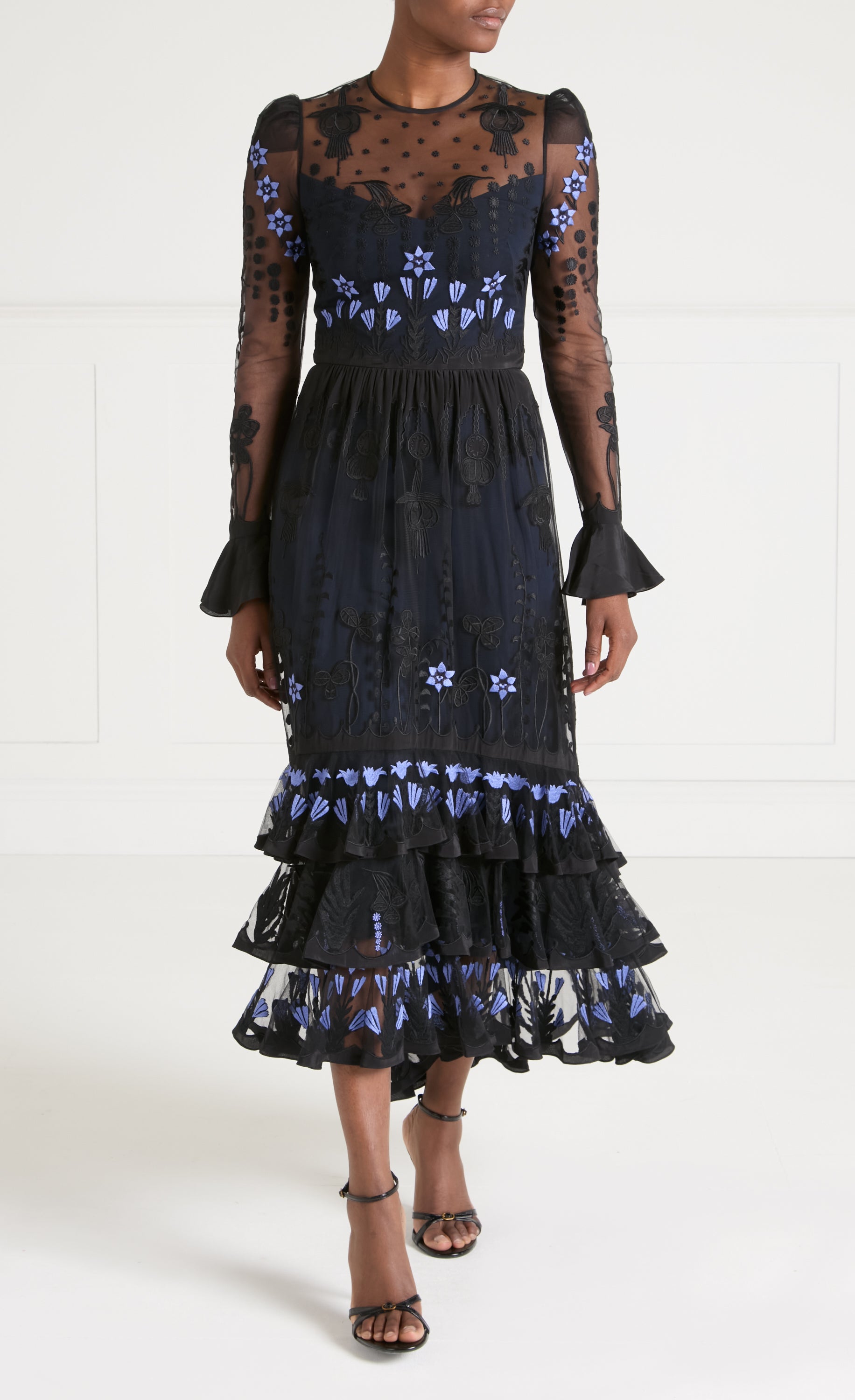Florette Sleeved Dress - Sapphire Blue