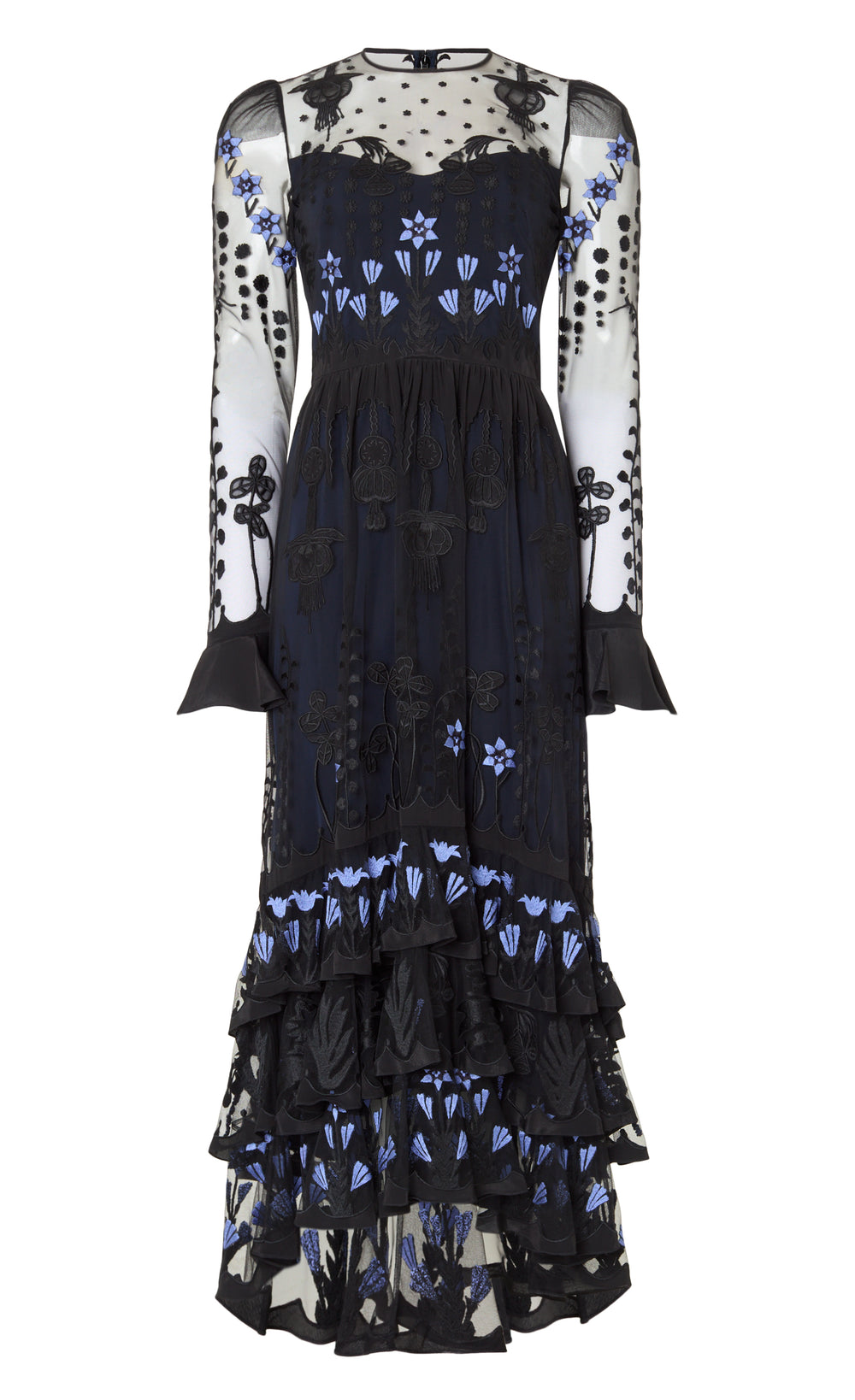 Florette Sleeved Dress - Sapphire Blue