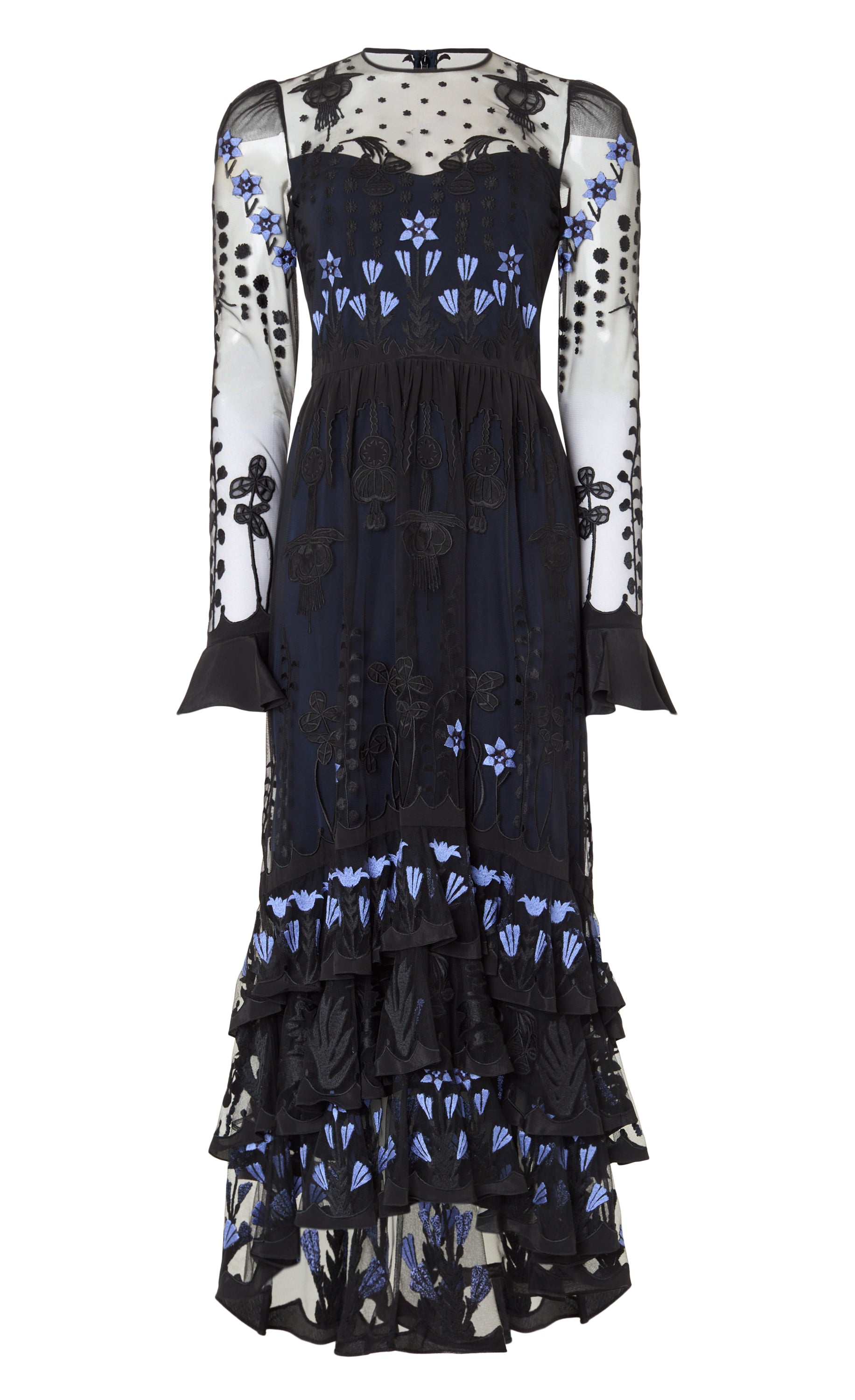Florette Sleeved Dress - Sapphire Blue