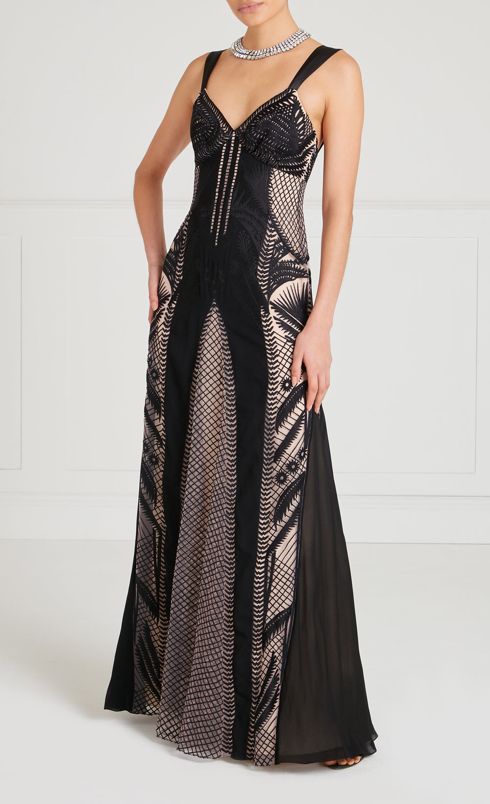 Giselle Strappy Gown - Black Mix