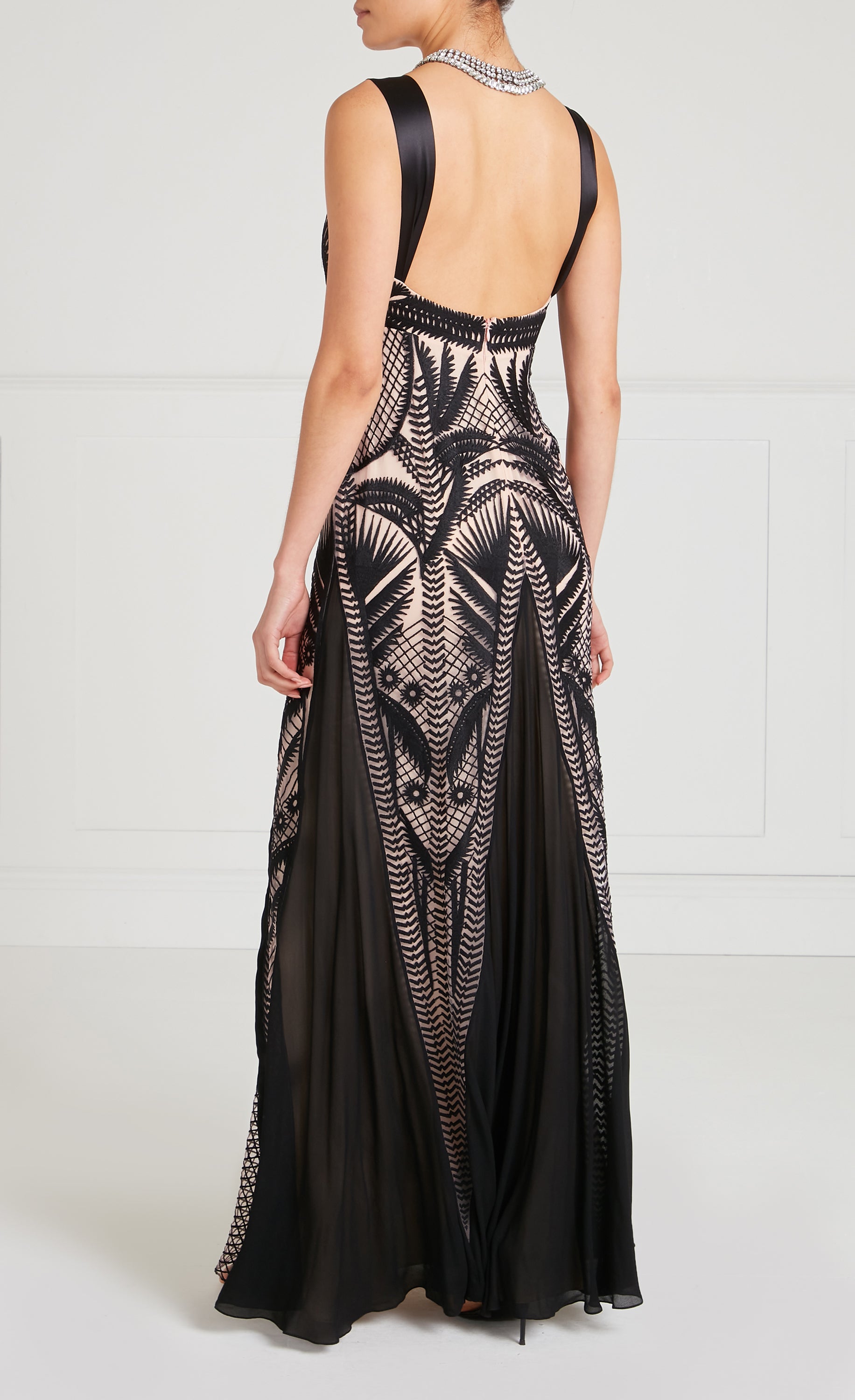 Giselle Strappy Gown - Black Mix