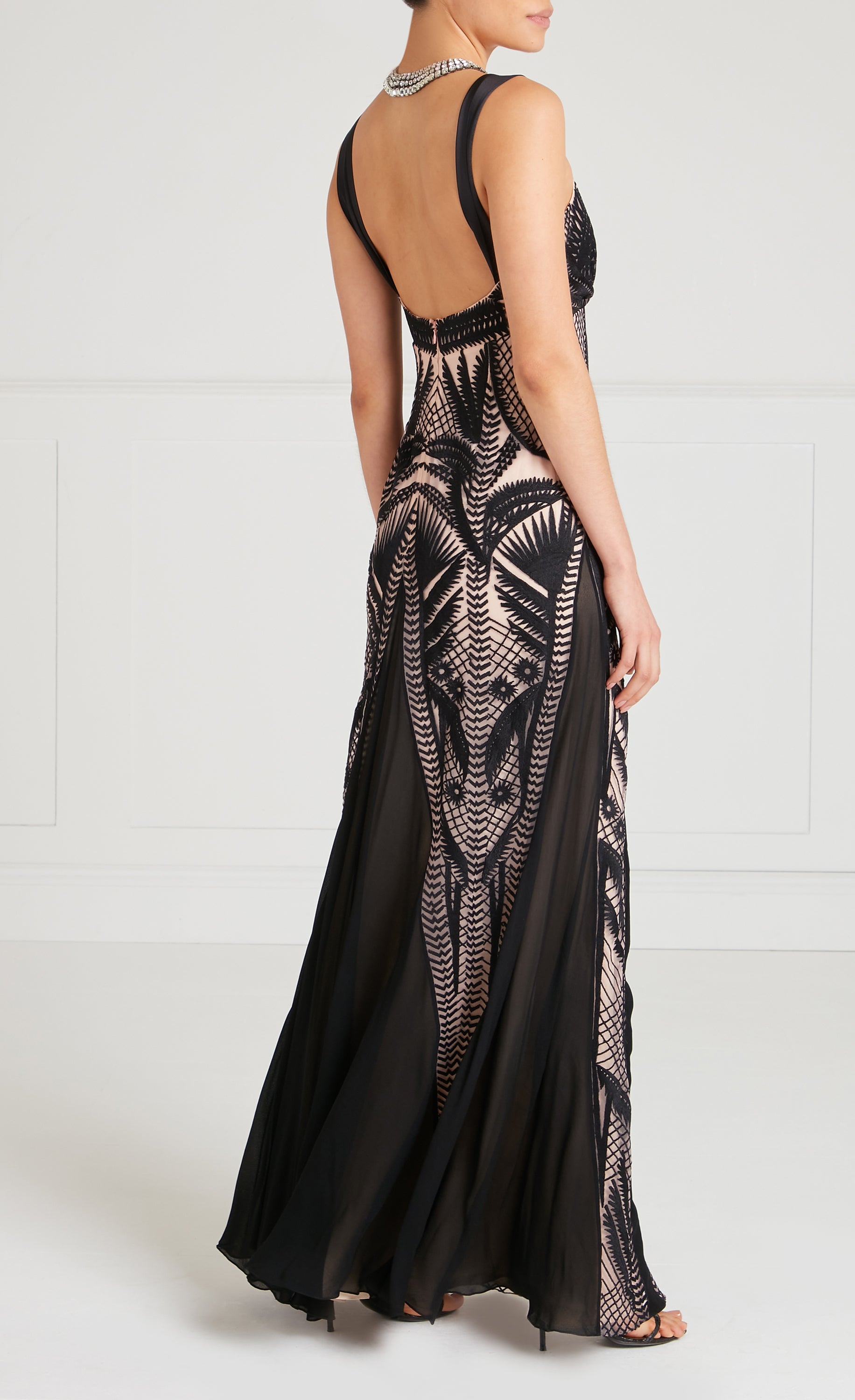 Giselle Strappy Gown - Black Mix
