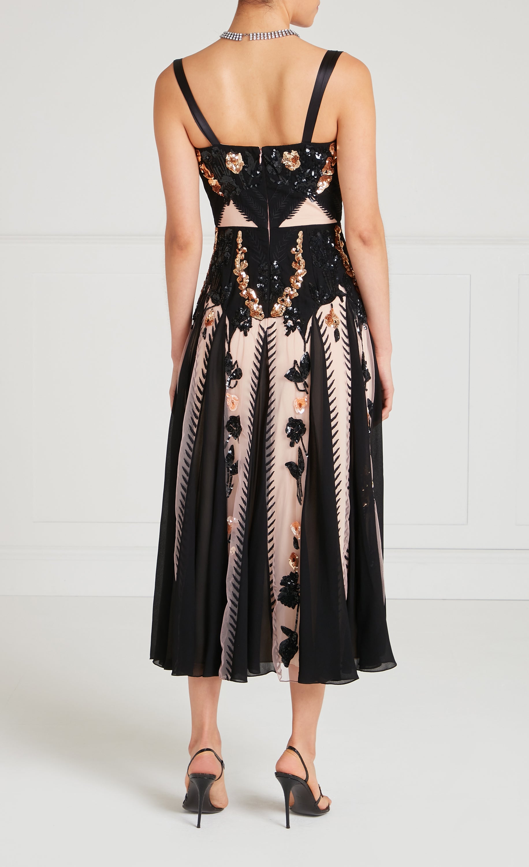 Gilded Strappy Dress - Almond