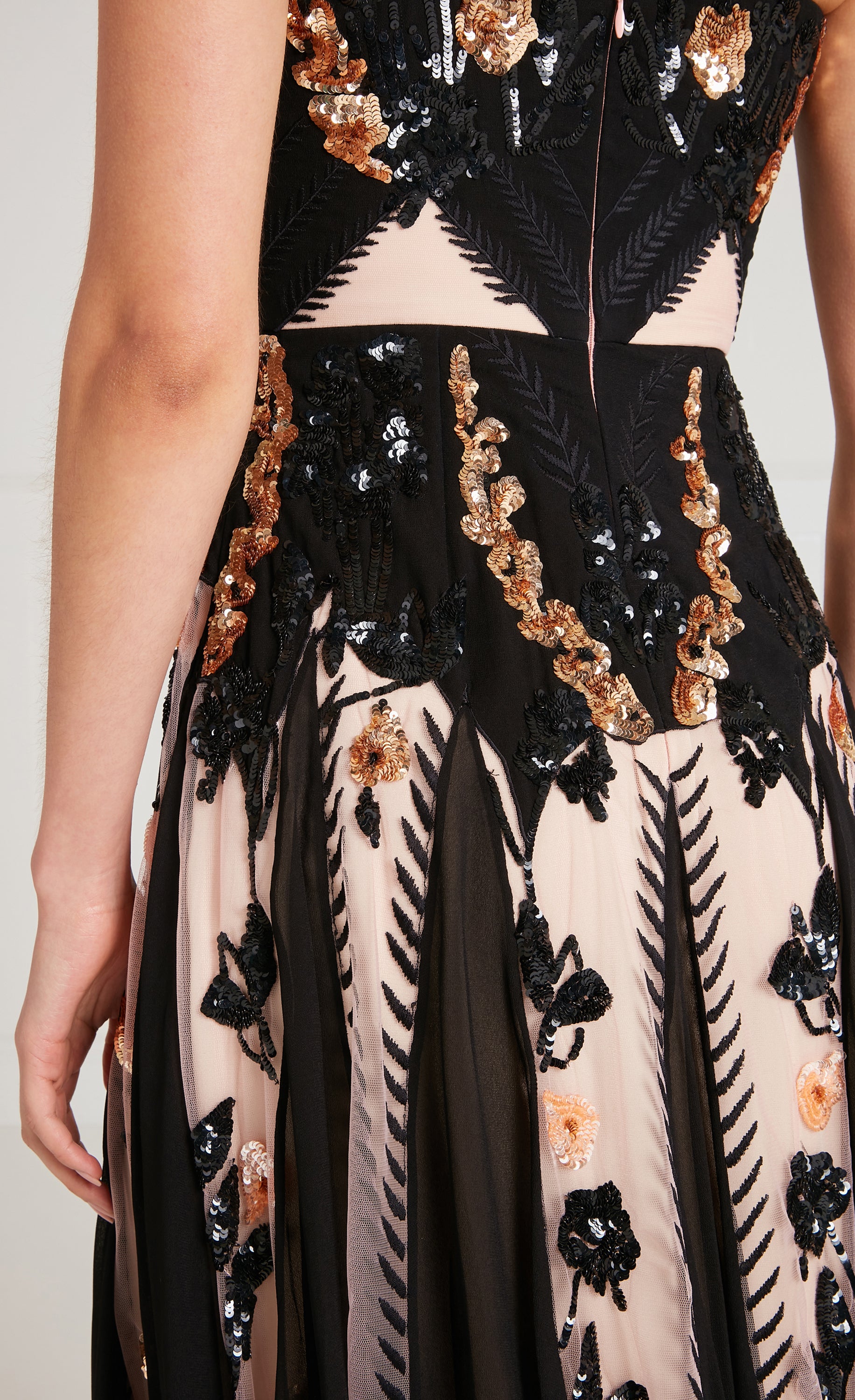 Gilded Strappy Dress - Almond