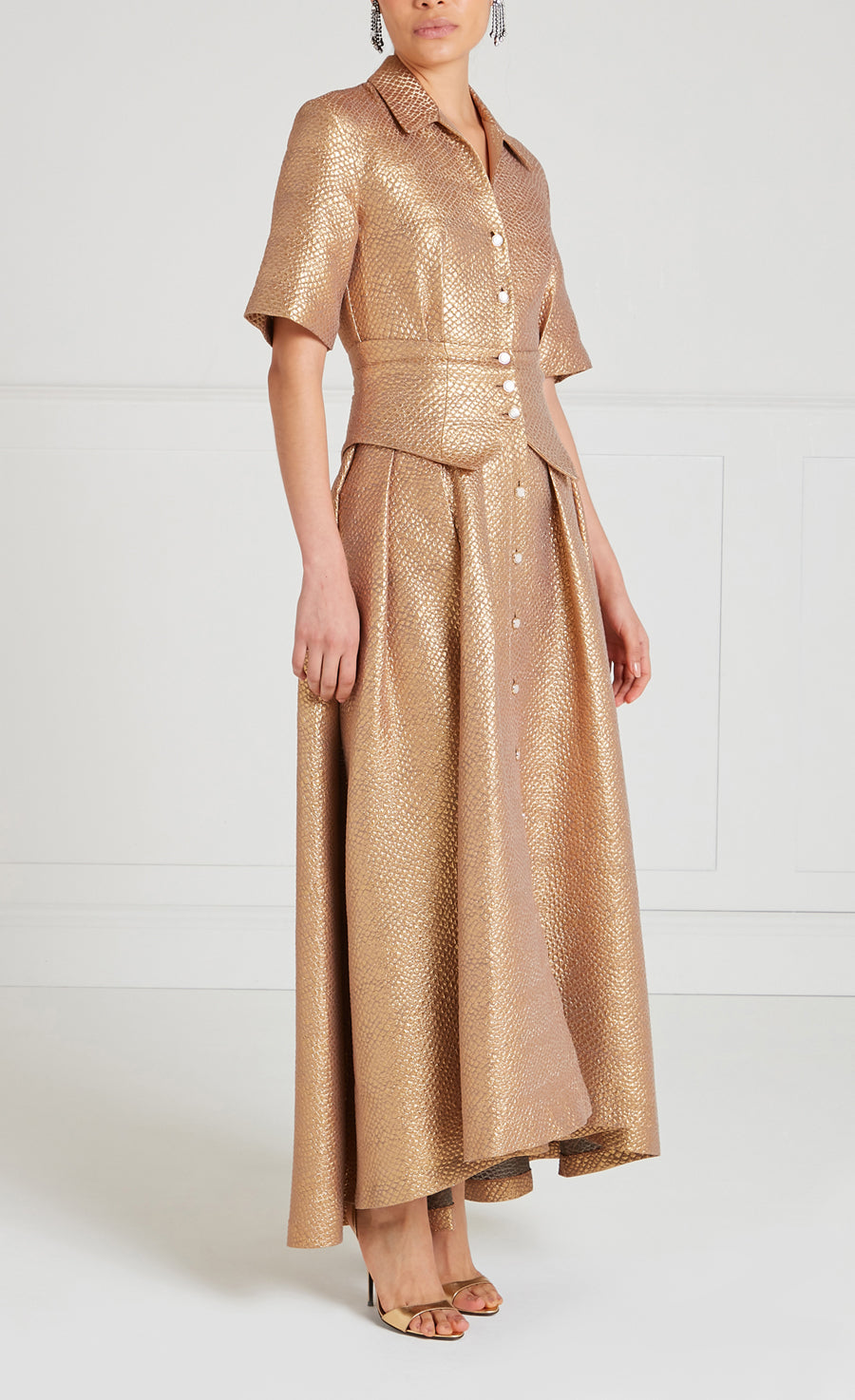 Rita Shirt Dress - Gold | Dresses & Jumpsuits | Temperley London Temperley London (INT) Rita Shirt Dress - Gold | Dresses & Jumpsuits | Temperley London Temperley London (INT)