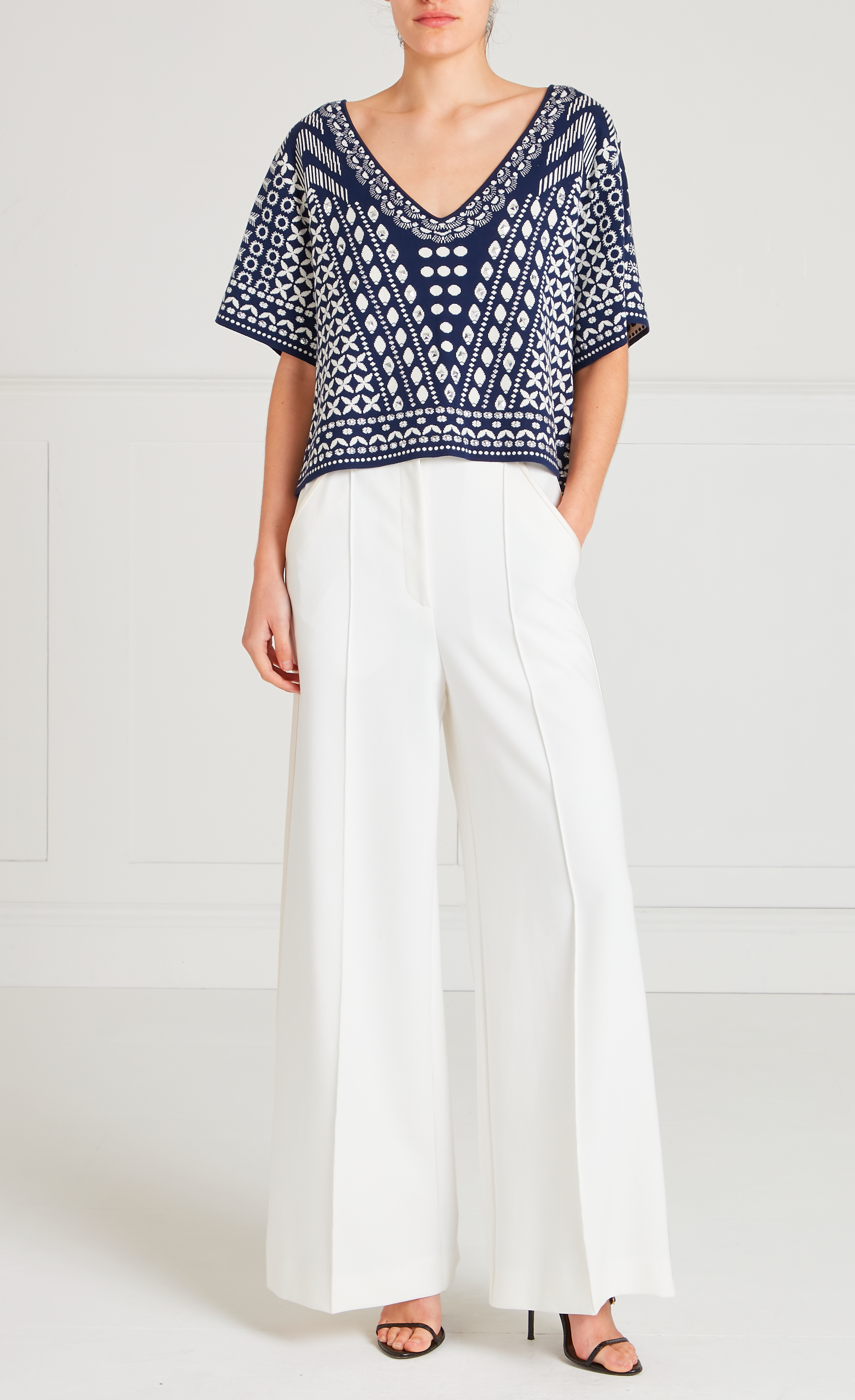 Tlalli Knit Top - Navy Silver