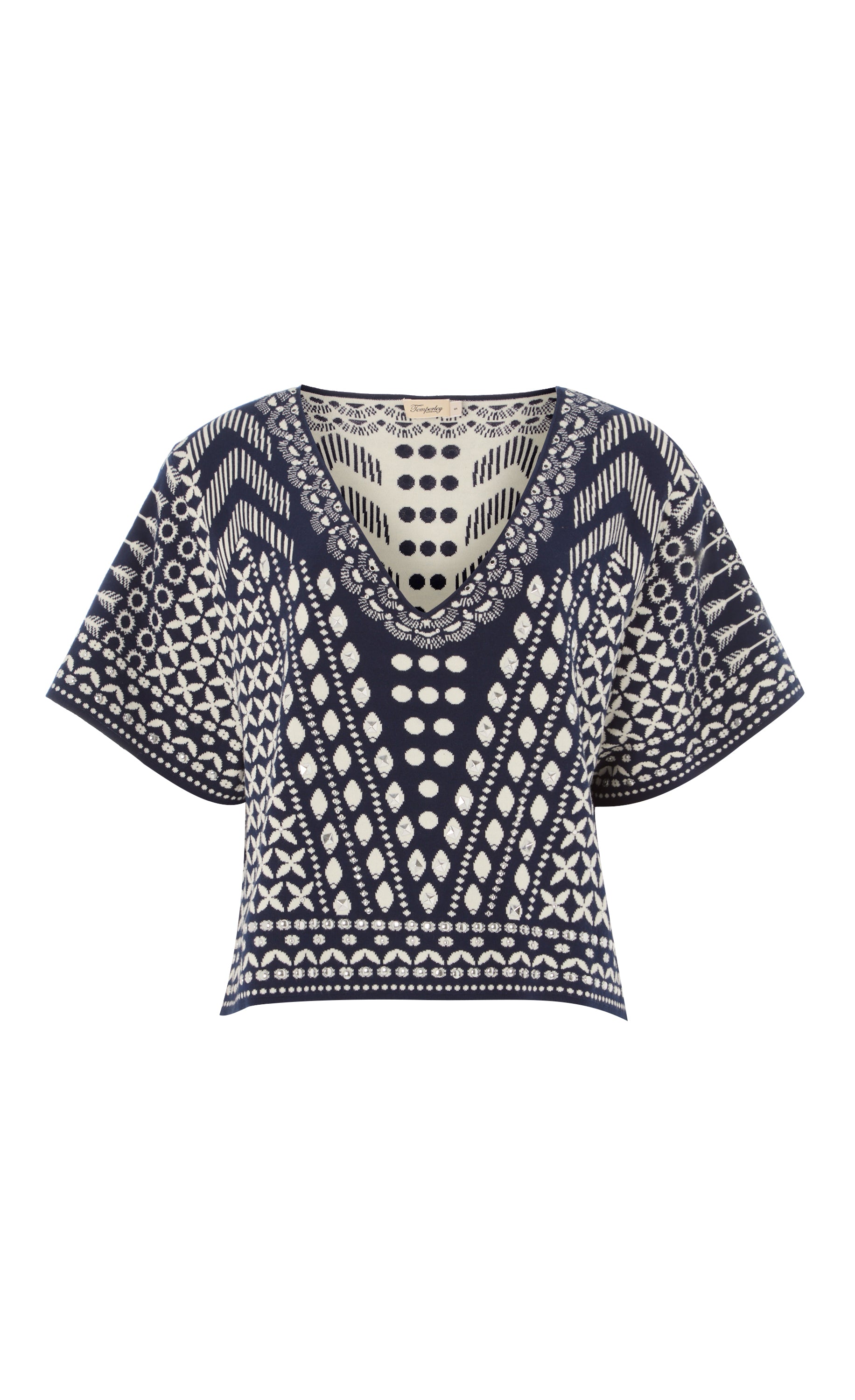 Tlalli Knit Top - Navy Silver