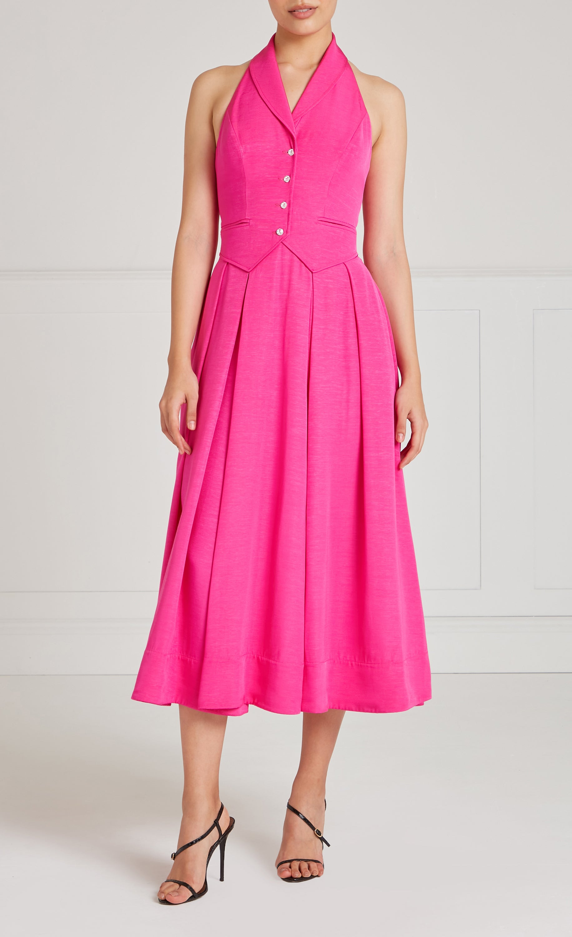 Elodie Halter Dress - Fuchsia Pink