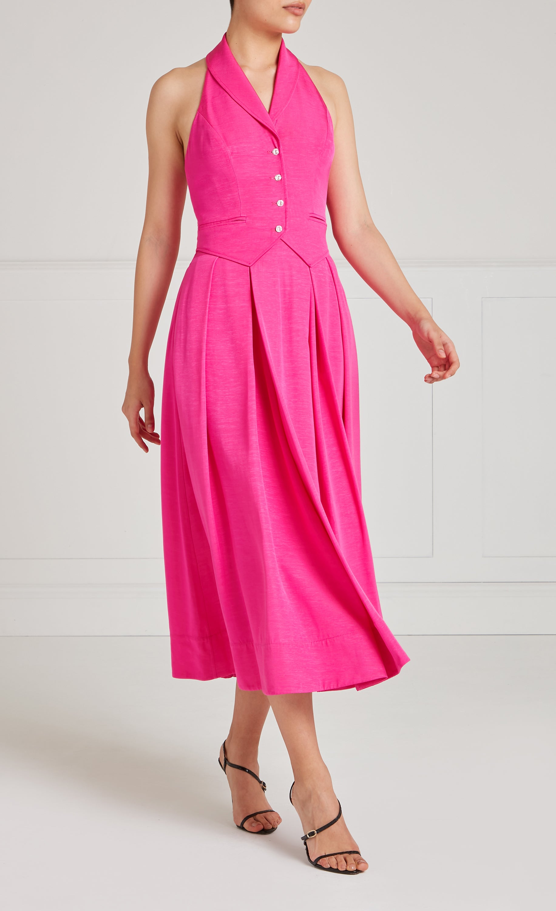 Elodie Halter Dress - Fuchsia Pink