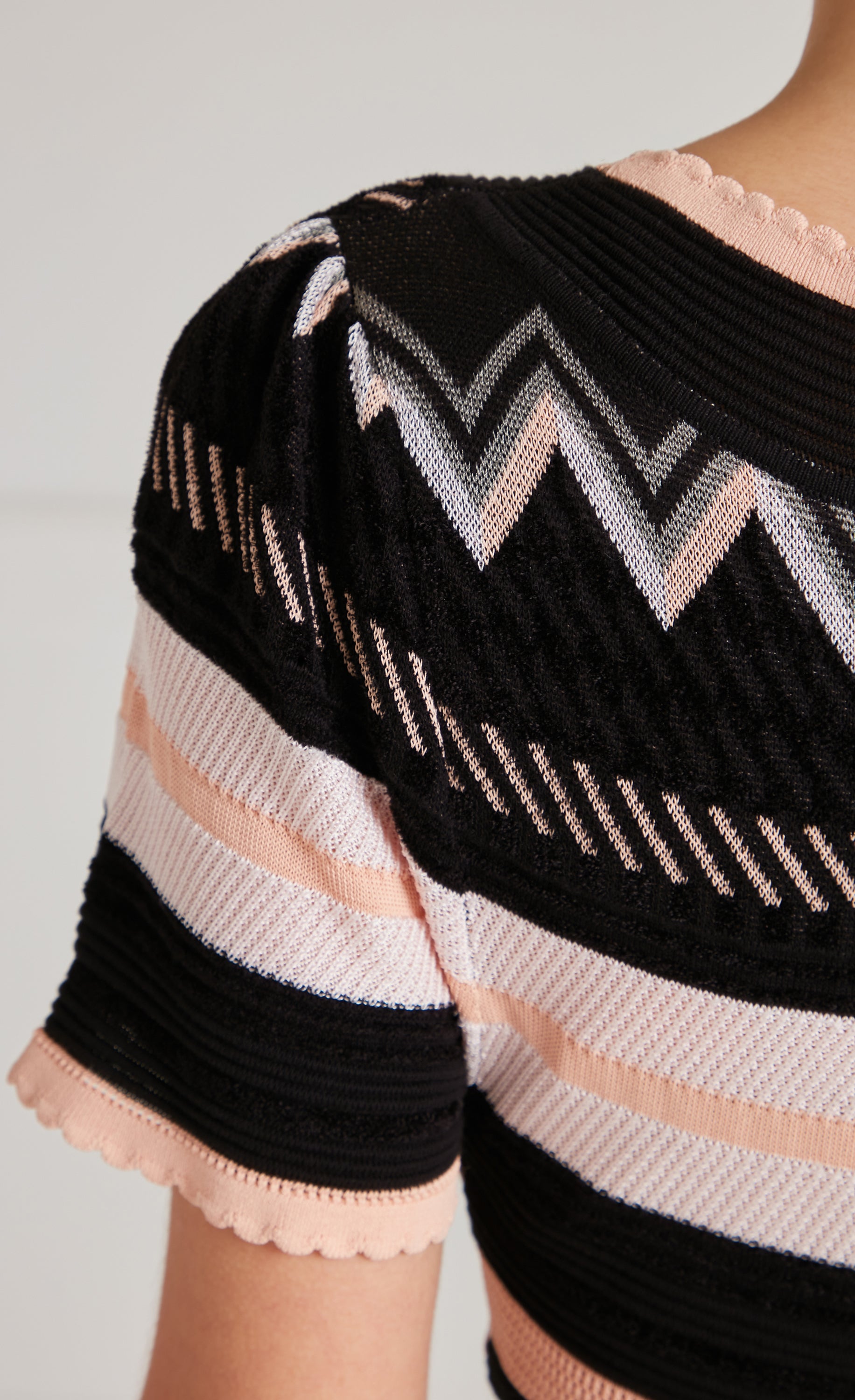 Meryl Knit V-Neck Dress - Pink & Black