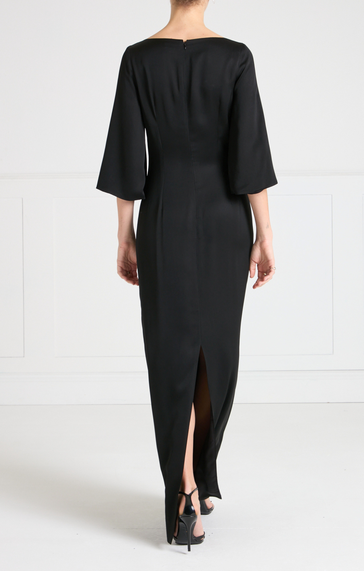 Lana Sleeved Gown - Black