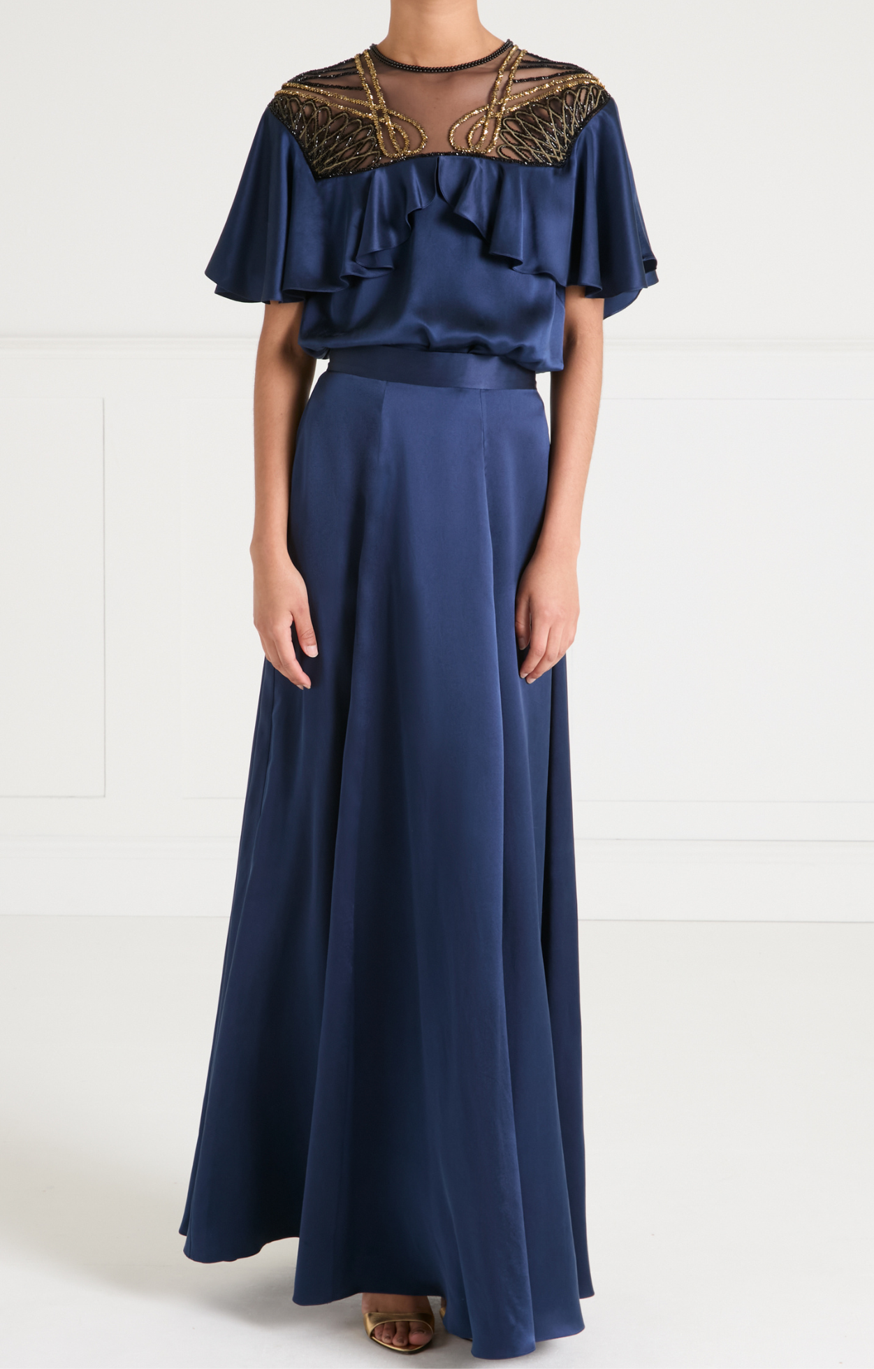 Amerie Satin Skirt - Sapphire Blue