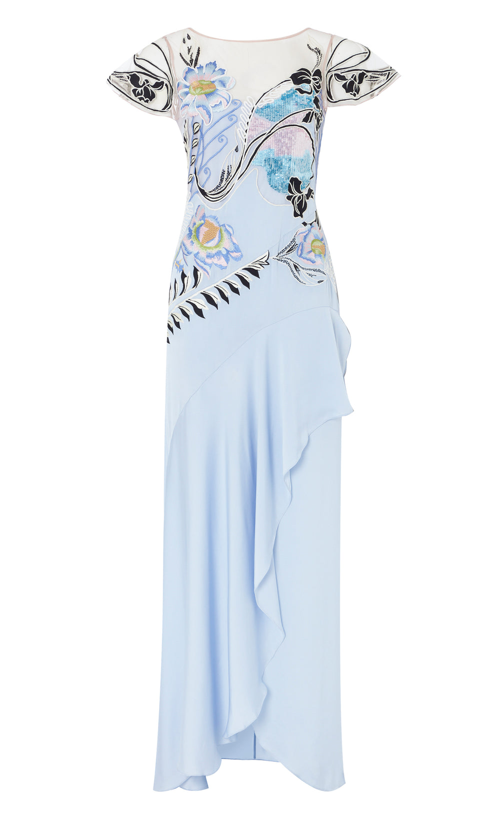 Gracia Ruffle Gown - Powder Blue