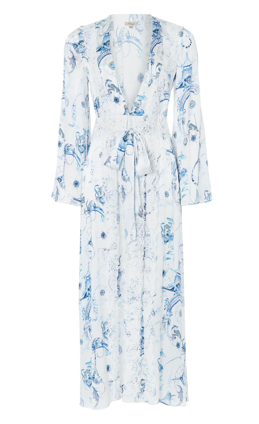 Aphrodite Robe - White/Blue-Euphoria