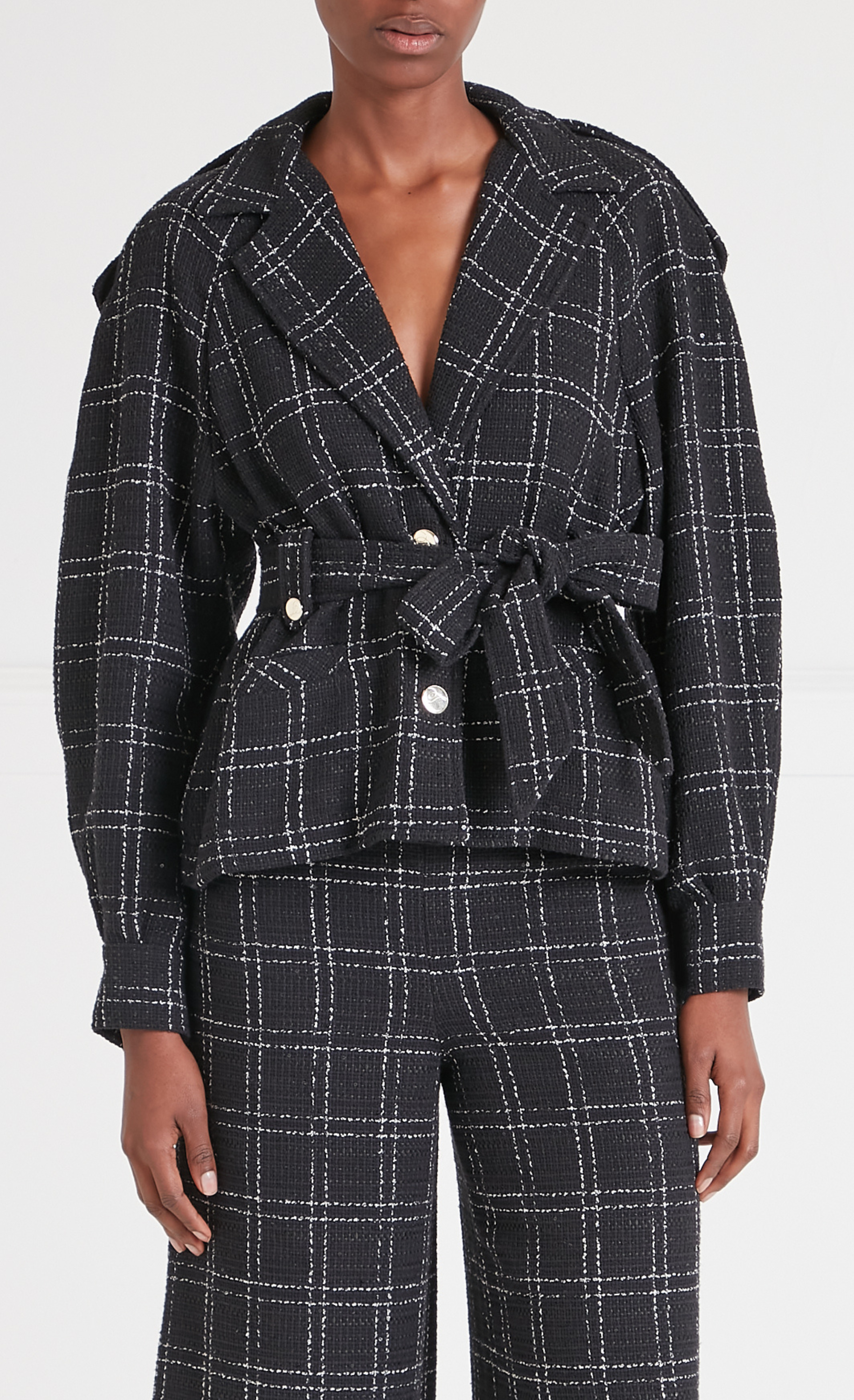 Colonel Belted Jacket - Black Check