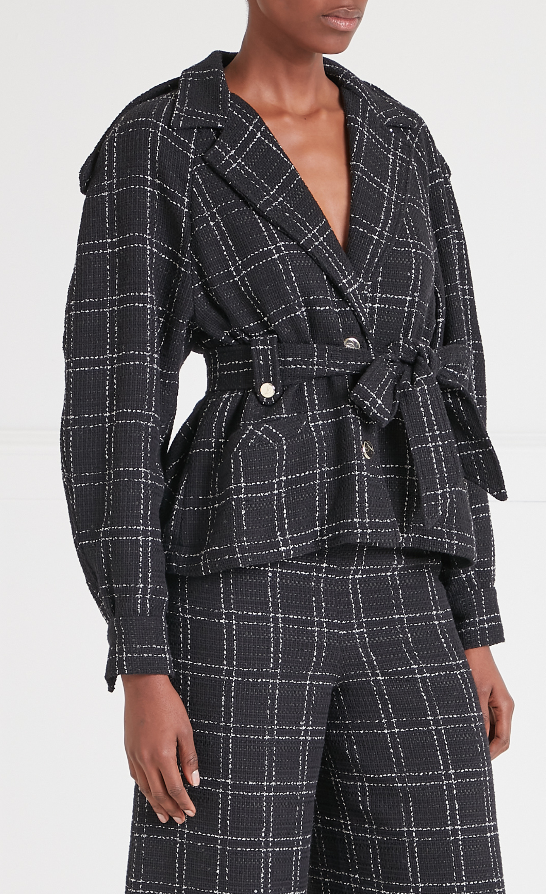 Colonel Belted Jacket - Black Check