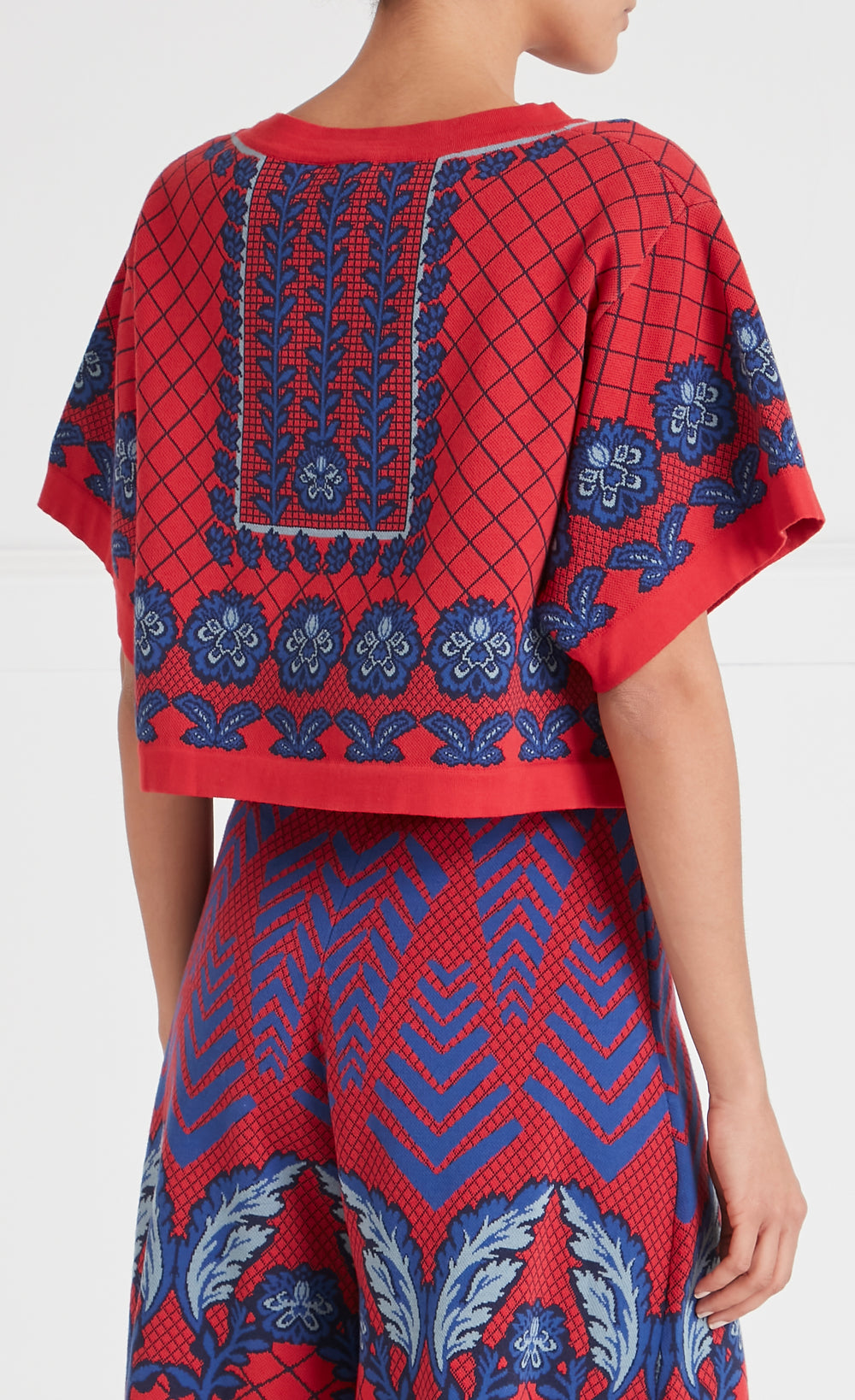 Francis Grid Knit Top - Crimson