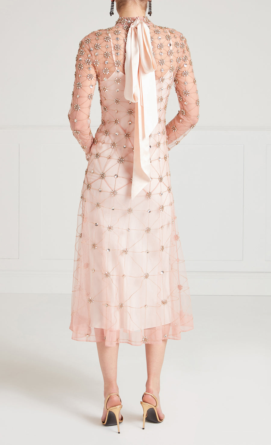 Crossbone Lattice Dress - Blush
