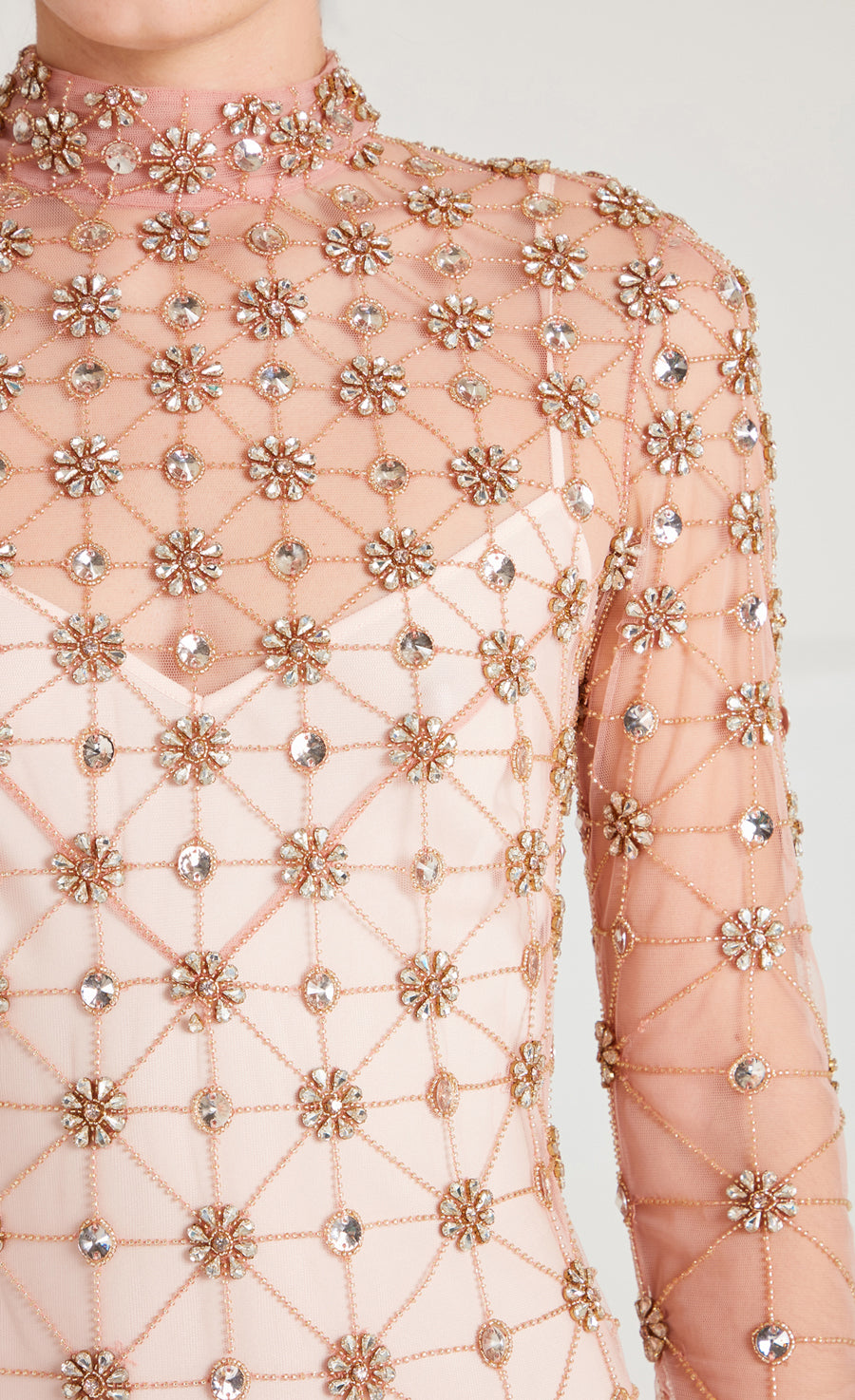 Crossbone Lattice Dress - Blush