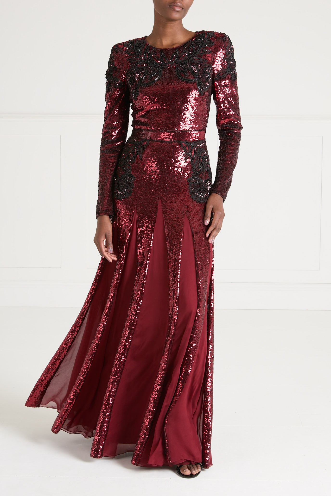 Porta Sleeved Gown - Claret