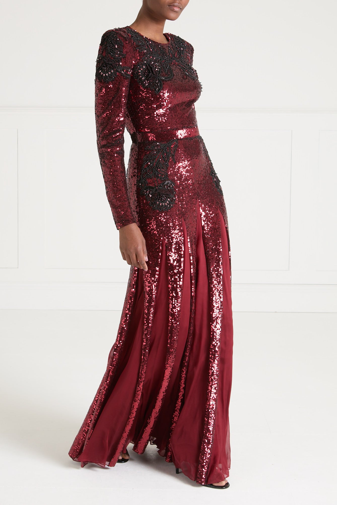 Porta Sleeved Gown - Claret