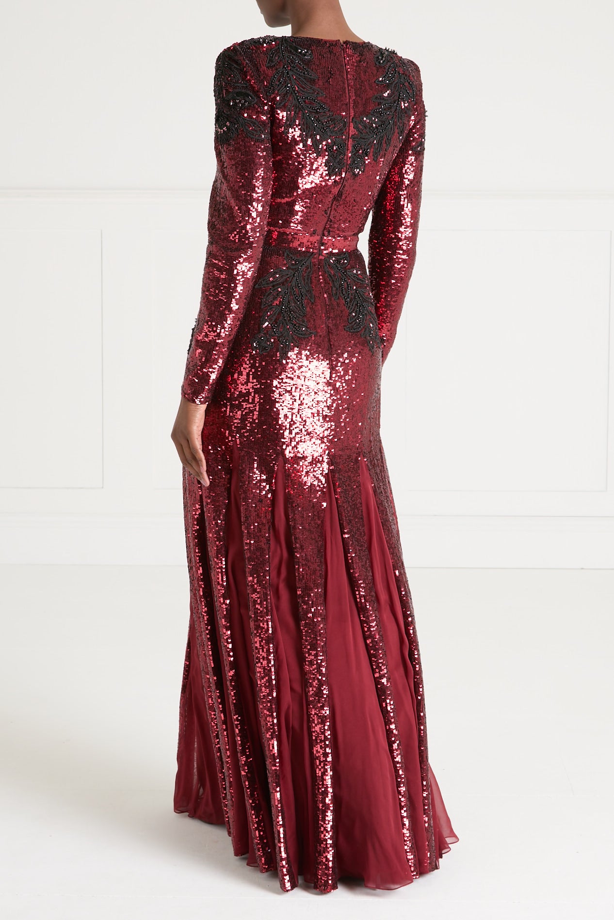Porta Sleeved Gown - Claret