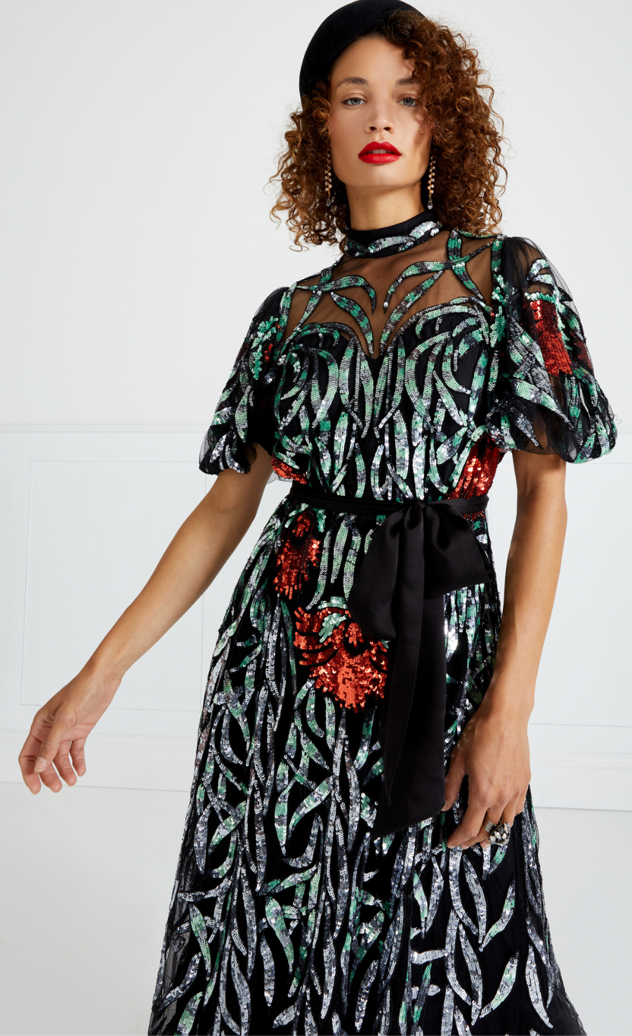 Suzani Sequin Dress - Black