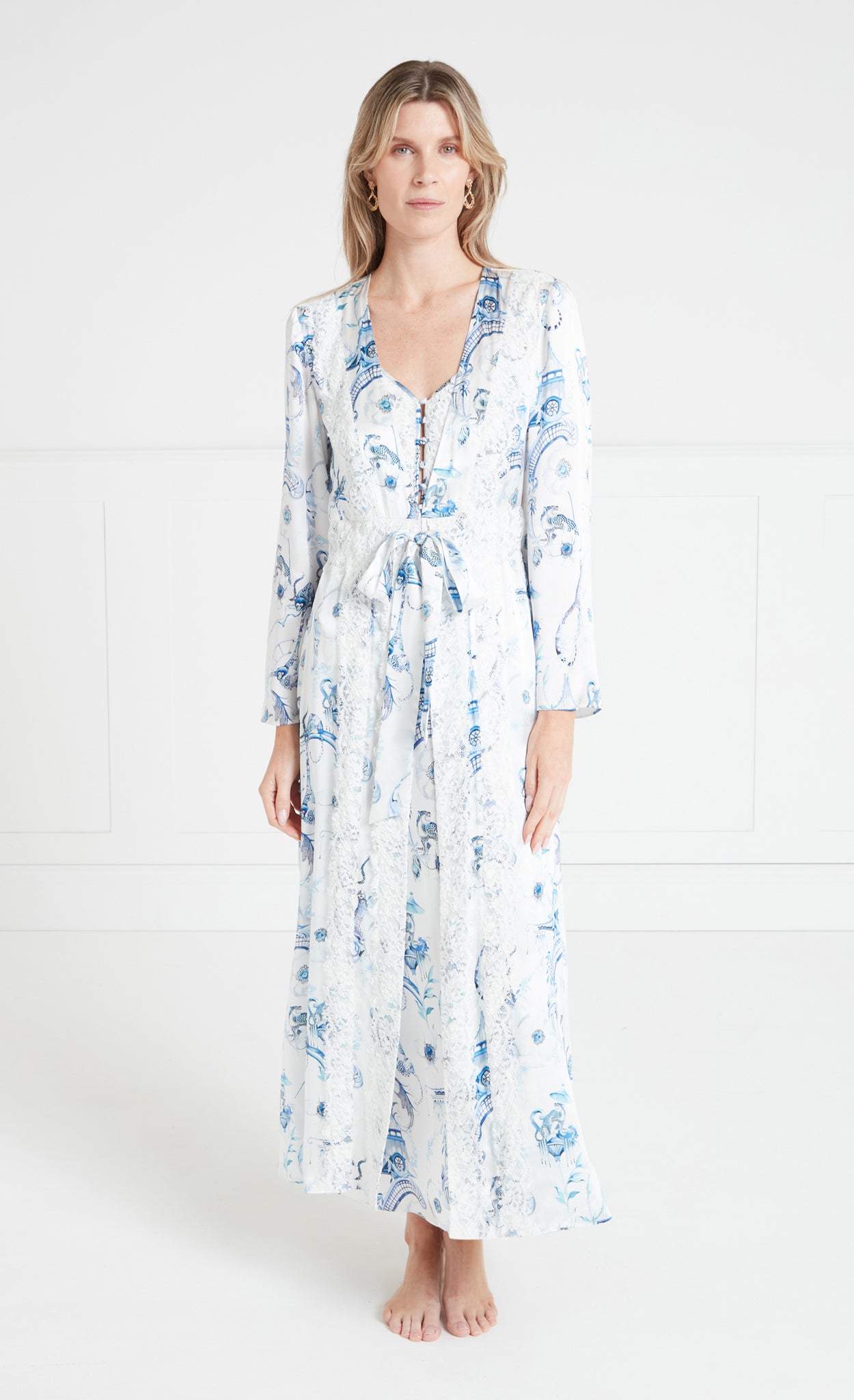 Aphrodite Robe - White/Blue-Euphoria