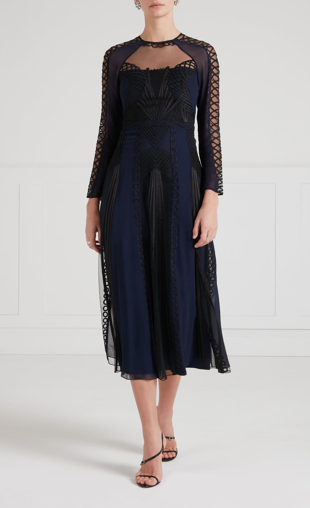 Ariel Sleeved Dress - Sapphire Blue