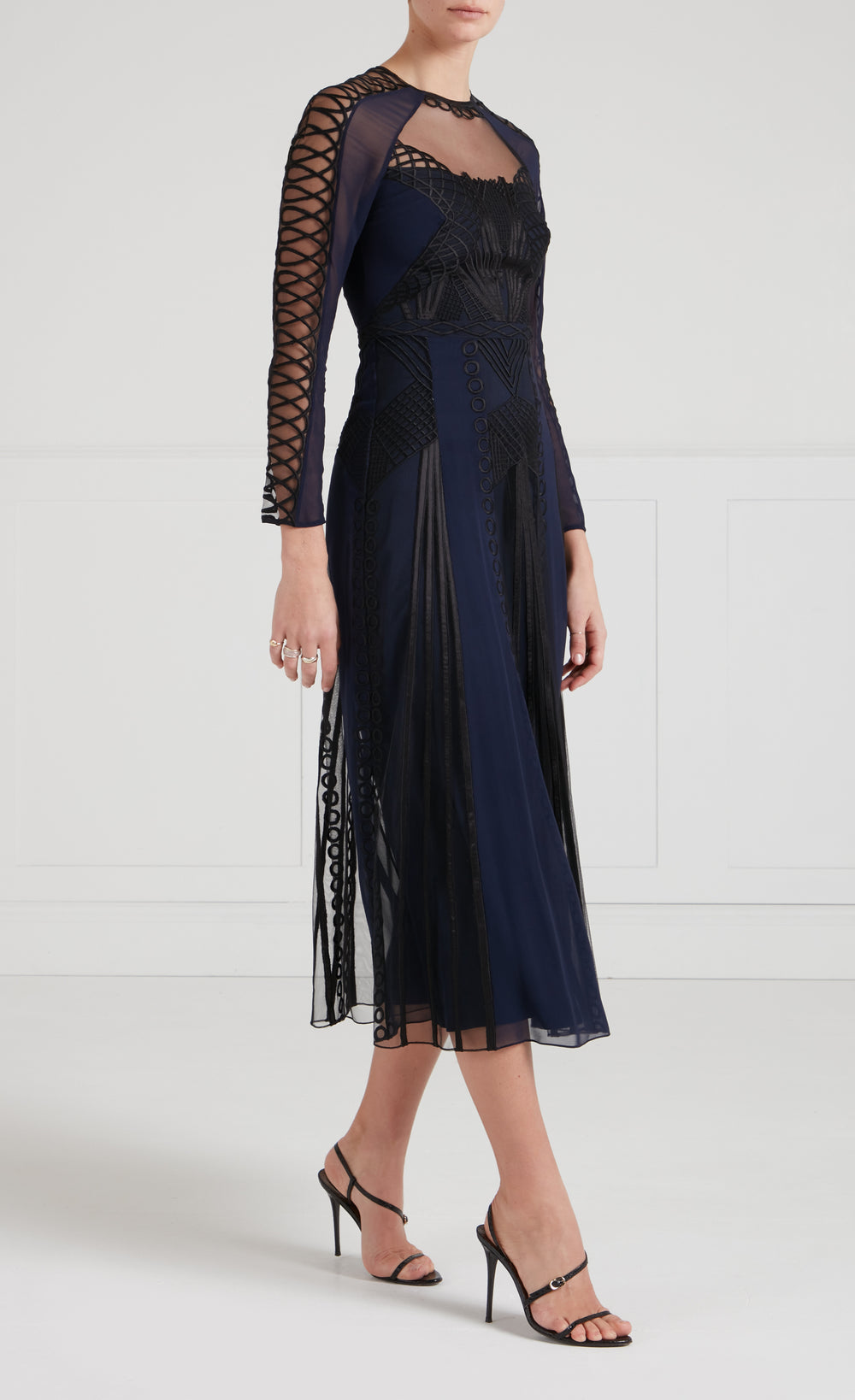 Ariel Sleeved Dress - Sapphire Blue