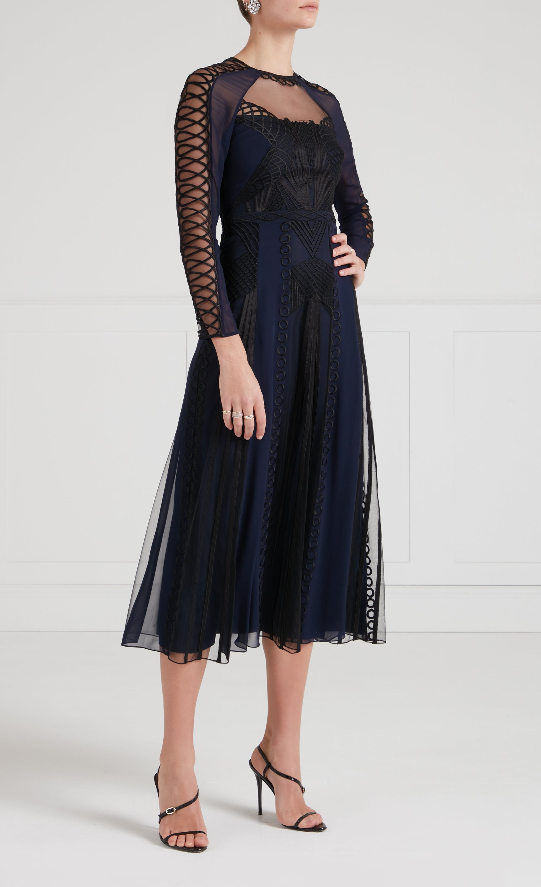 Ariel Sleeved Dress - Sapphire Blue