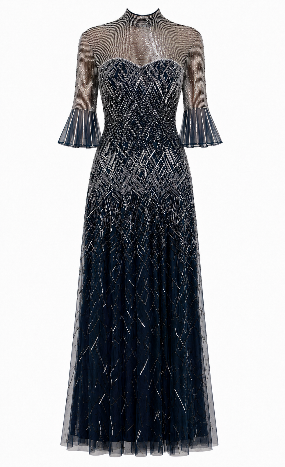 Circe Sleeved Gown - Midnight