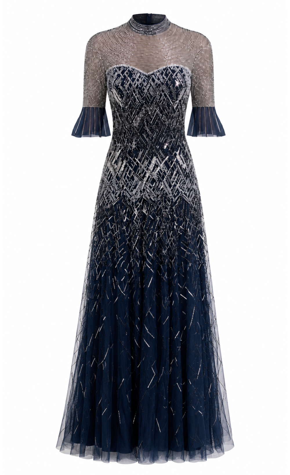 Circe Sleeved Gown - Midnight