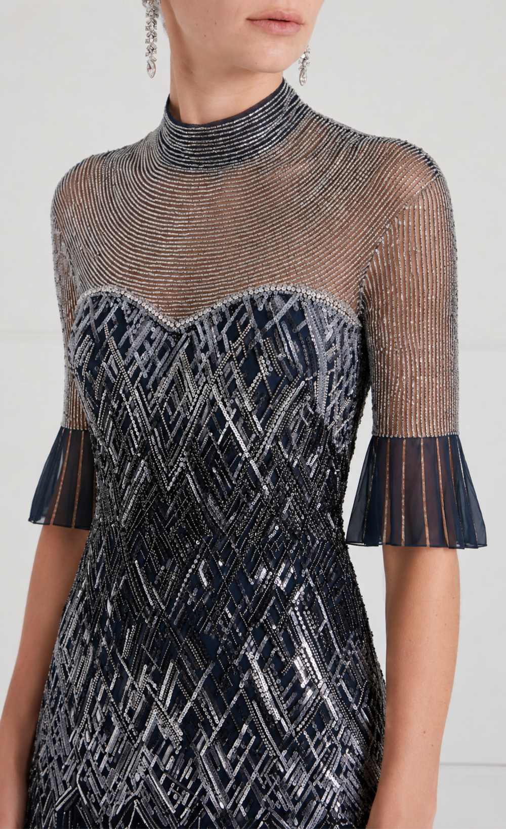 Circe Sleeved Gown - Midnight