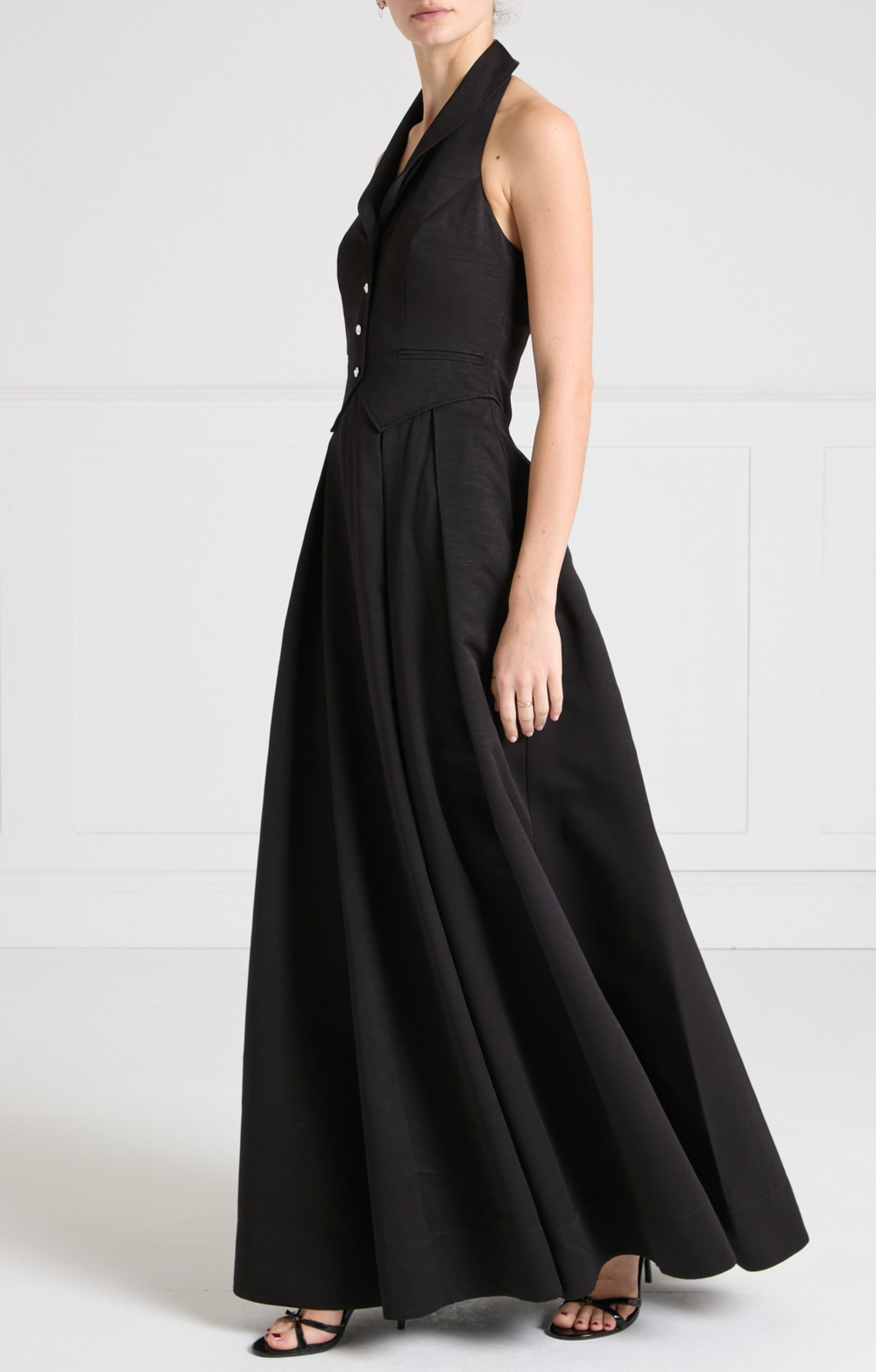 Elodie Halter Gown - Black