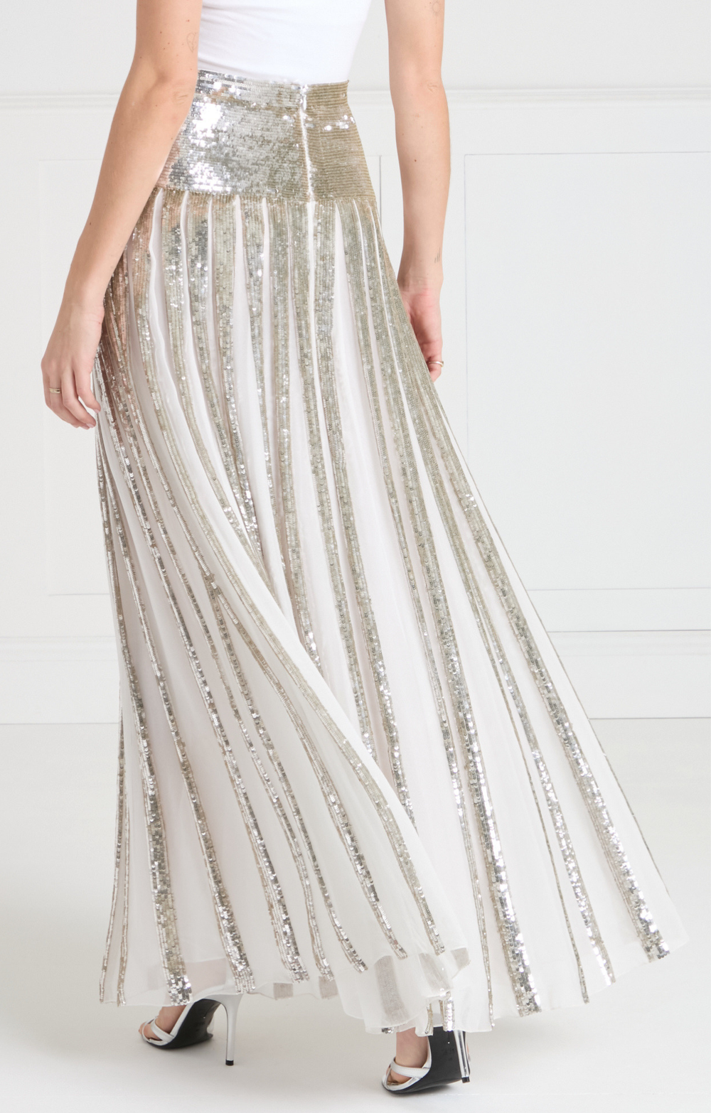 Filigree Full Length Skirt - Silver