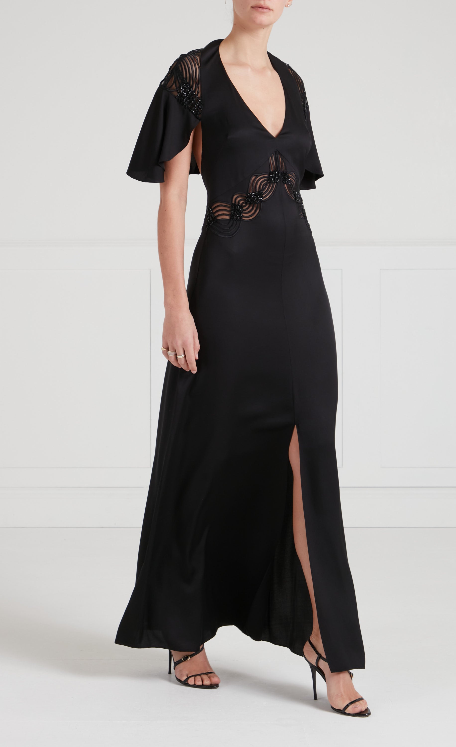 Imogen Cape Gown - Black