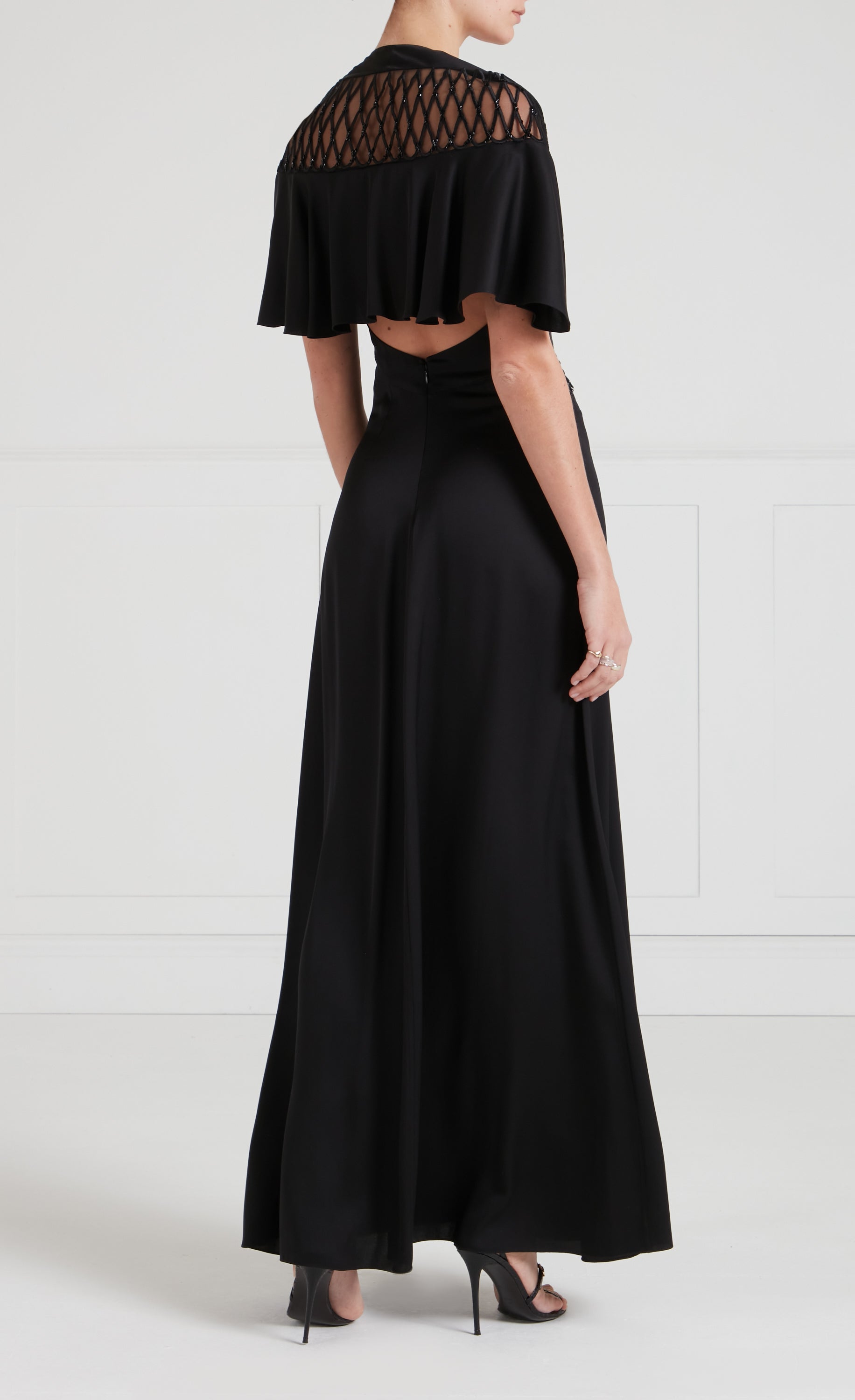 Imogen Cape Gown - Black