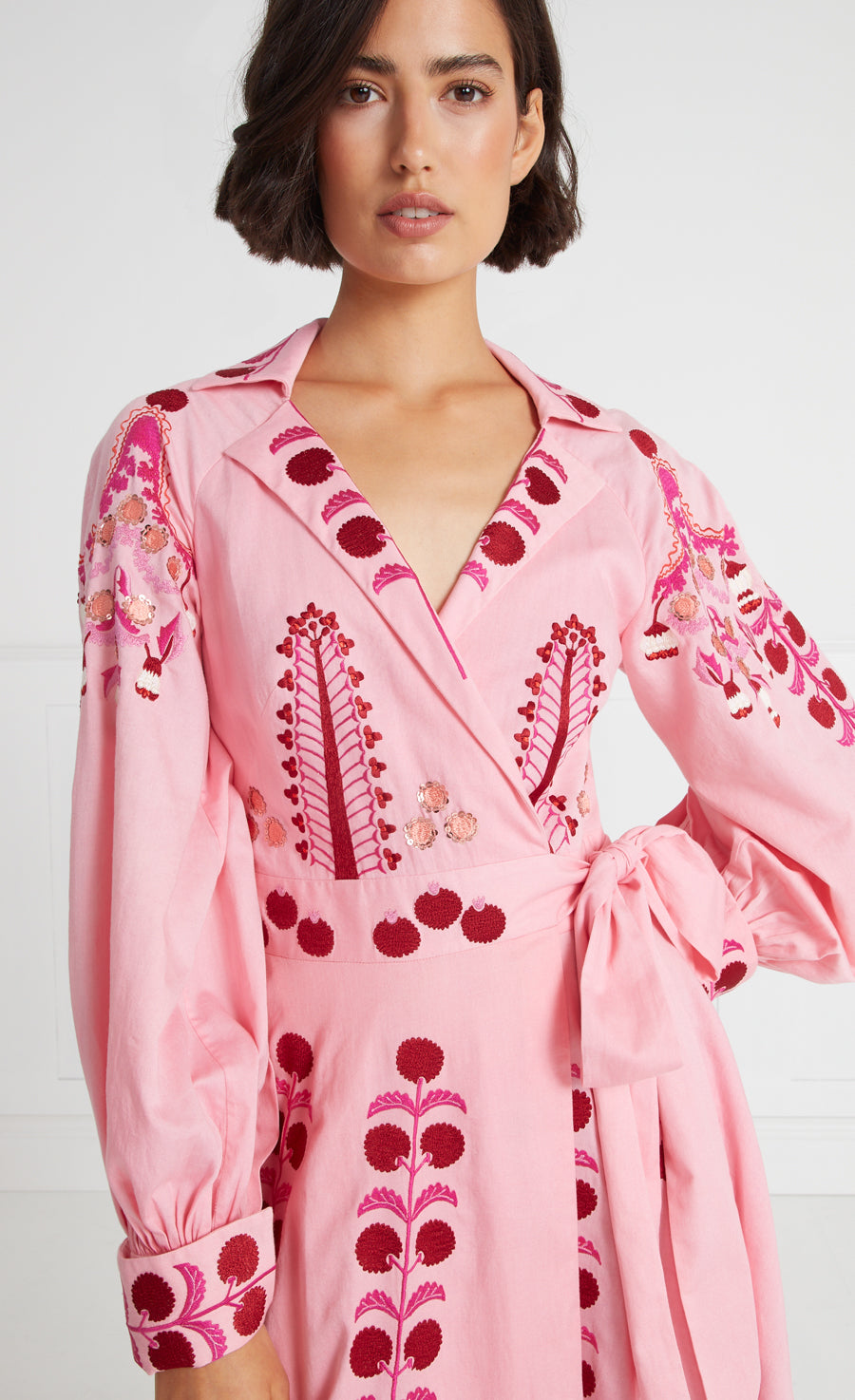 Langley Wrap Dress - Indian Pink