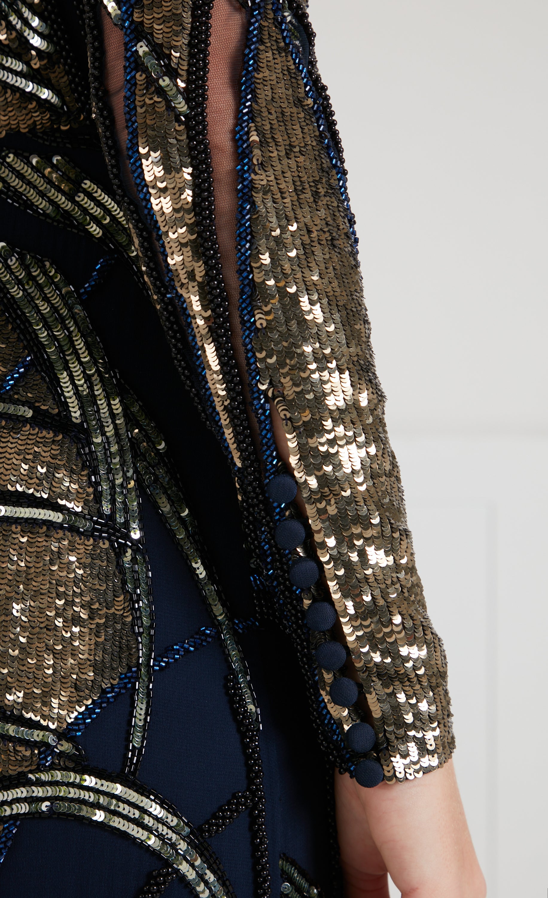 Mariana Sleeved Gown - Sapphire Blue