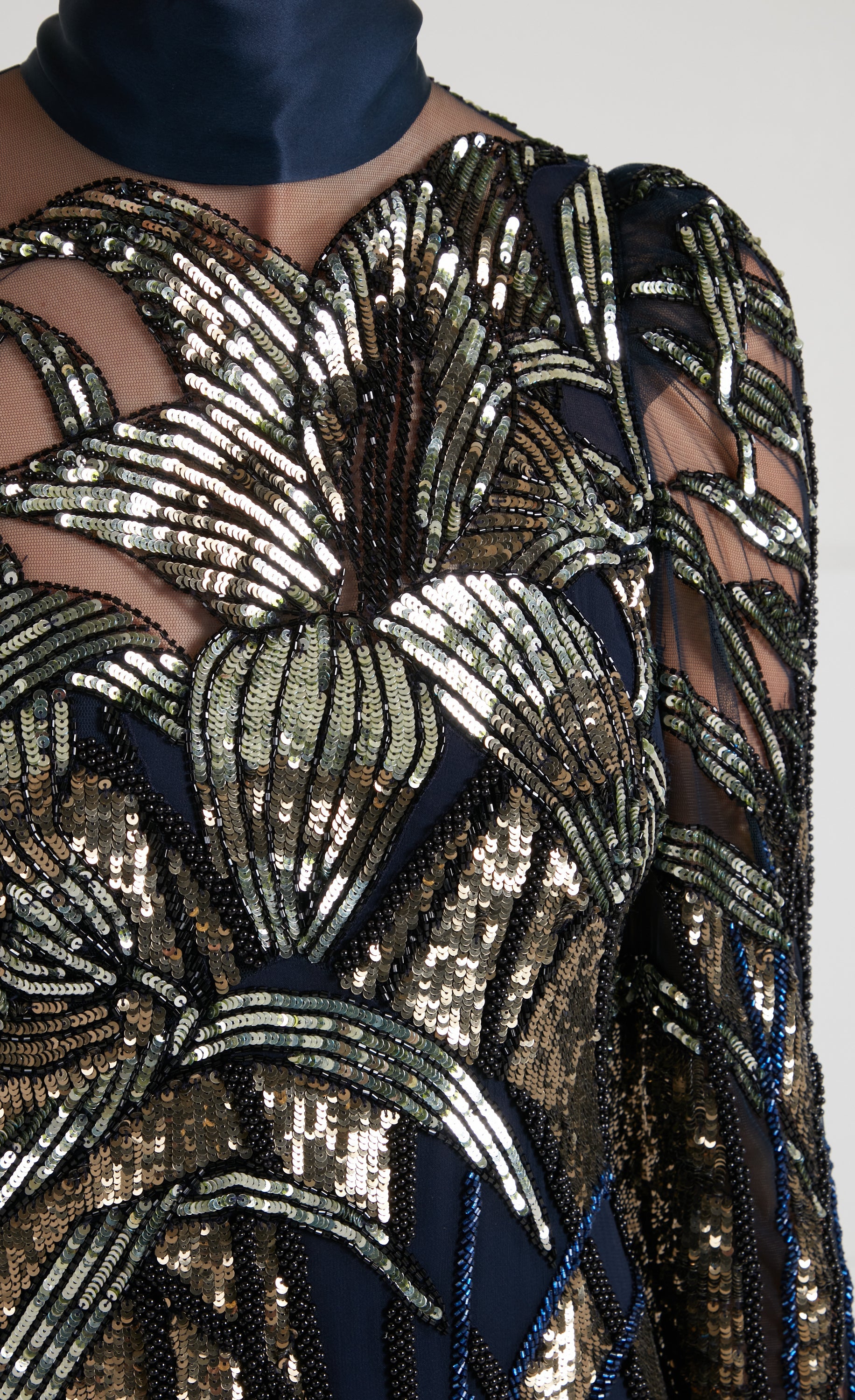 Mariana Sleeved Gown - Sapphire Blue