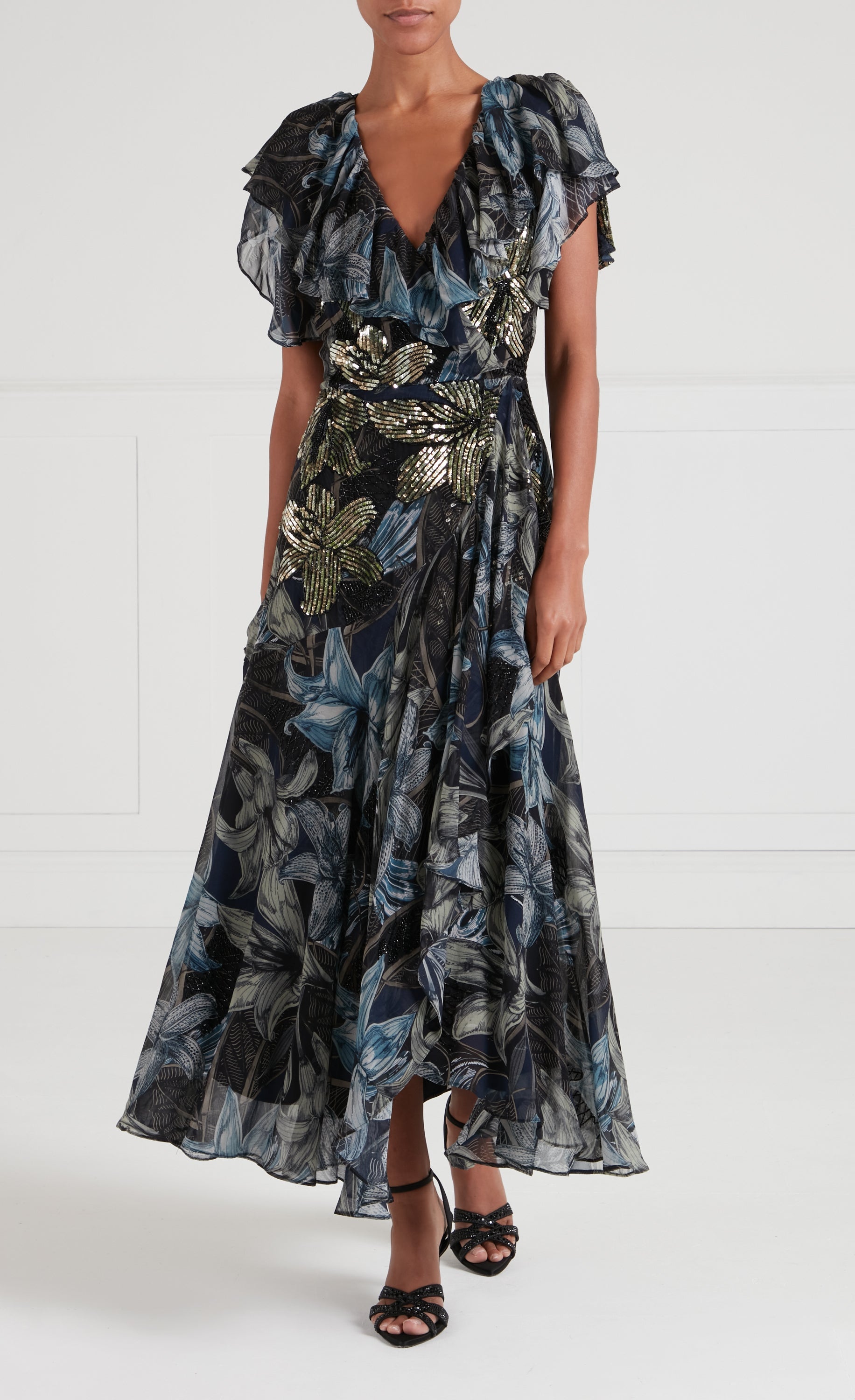 Nerissa Wrap Dress - Sapphire Blue