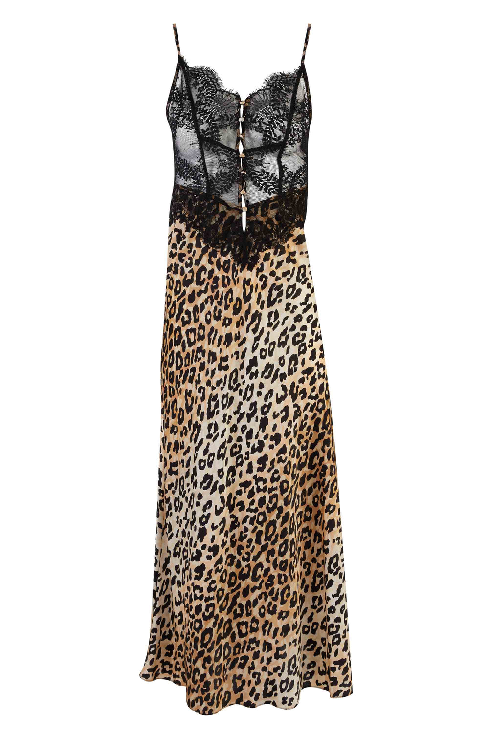 Nyx Slip Dress - Black/Leopard